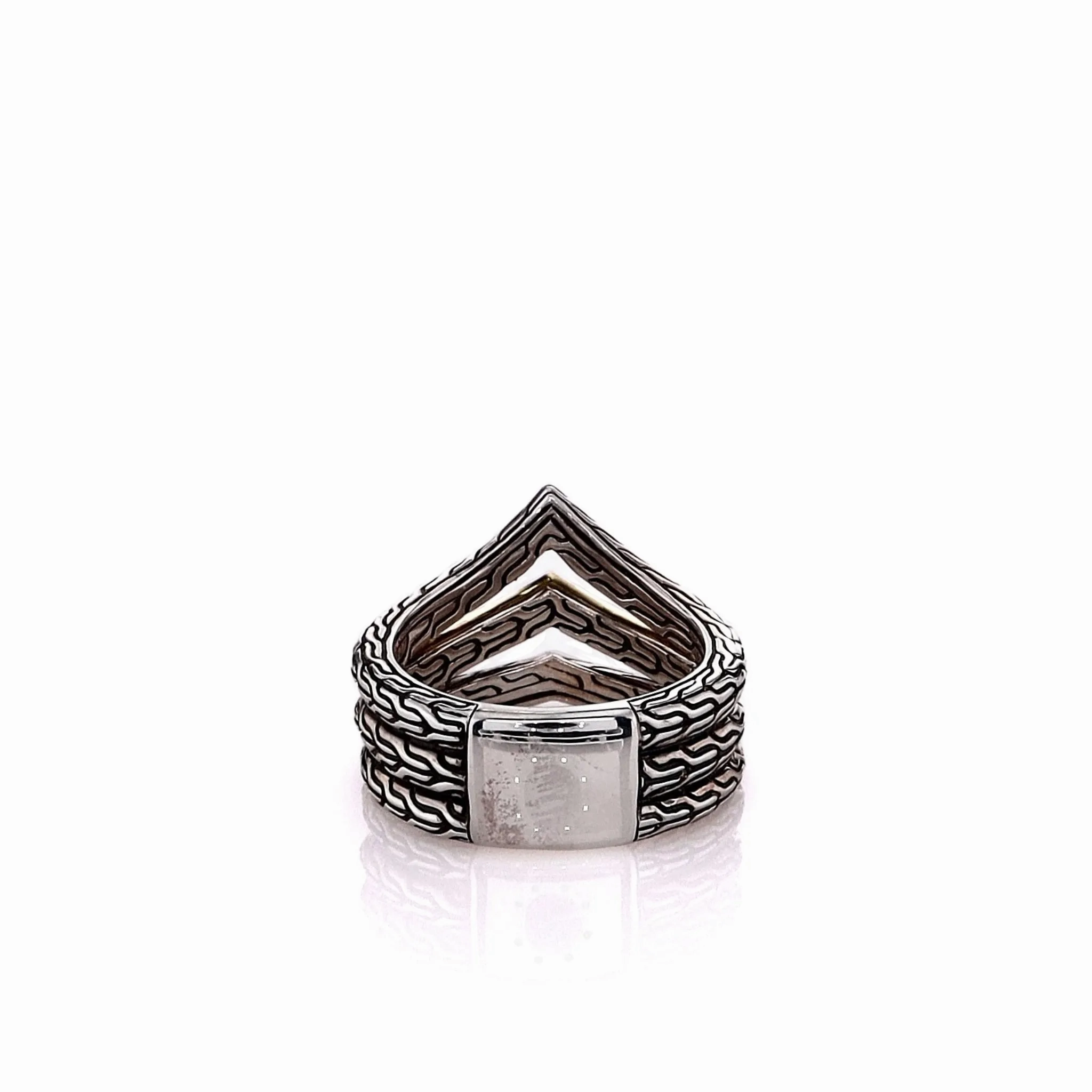 John Hardy Two-Tone Tiga Black Sapphire and Black Spinel Ring