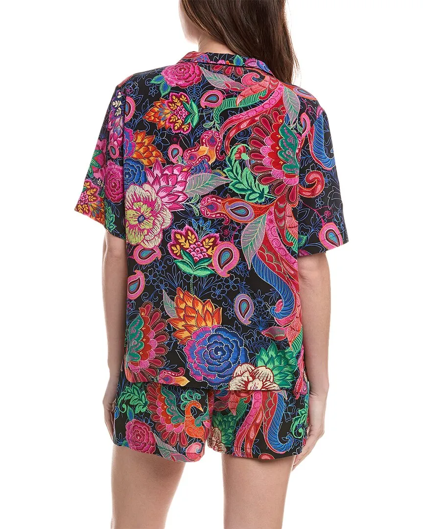 Johnny Was Carolyn 2-teiliges Seiden-Pyjama-Set