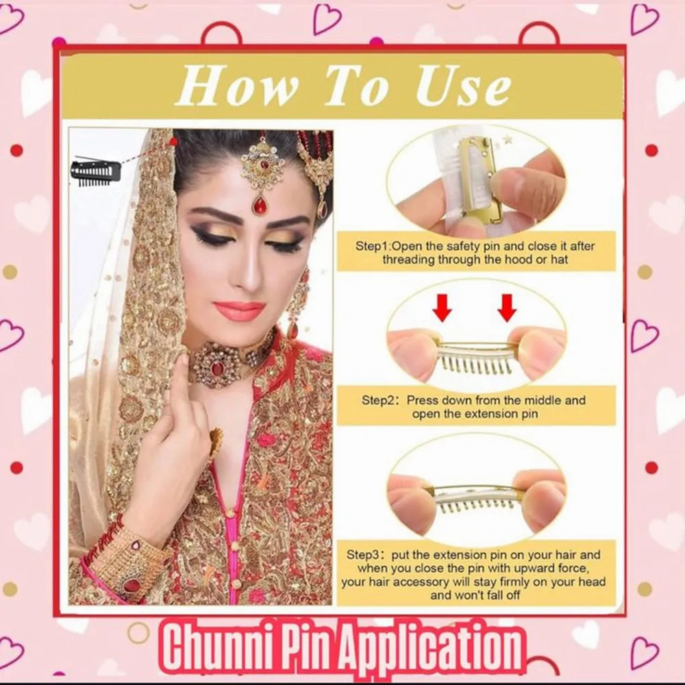 JP Hair Pins Chunni Pallu Wing PIN 3in1 Product  Hair Accessories for Girls &amp; Women
