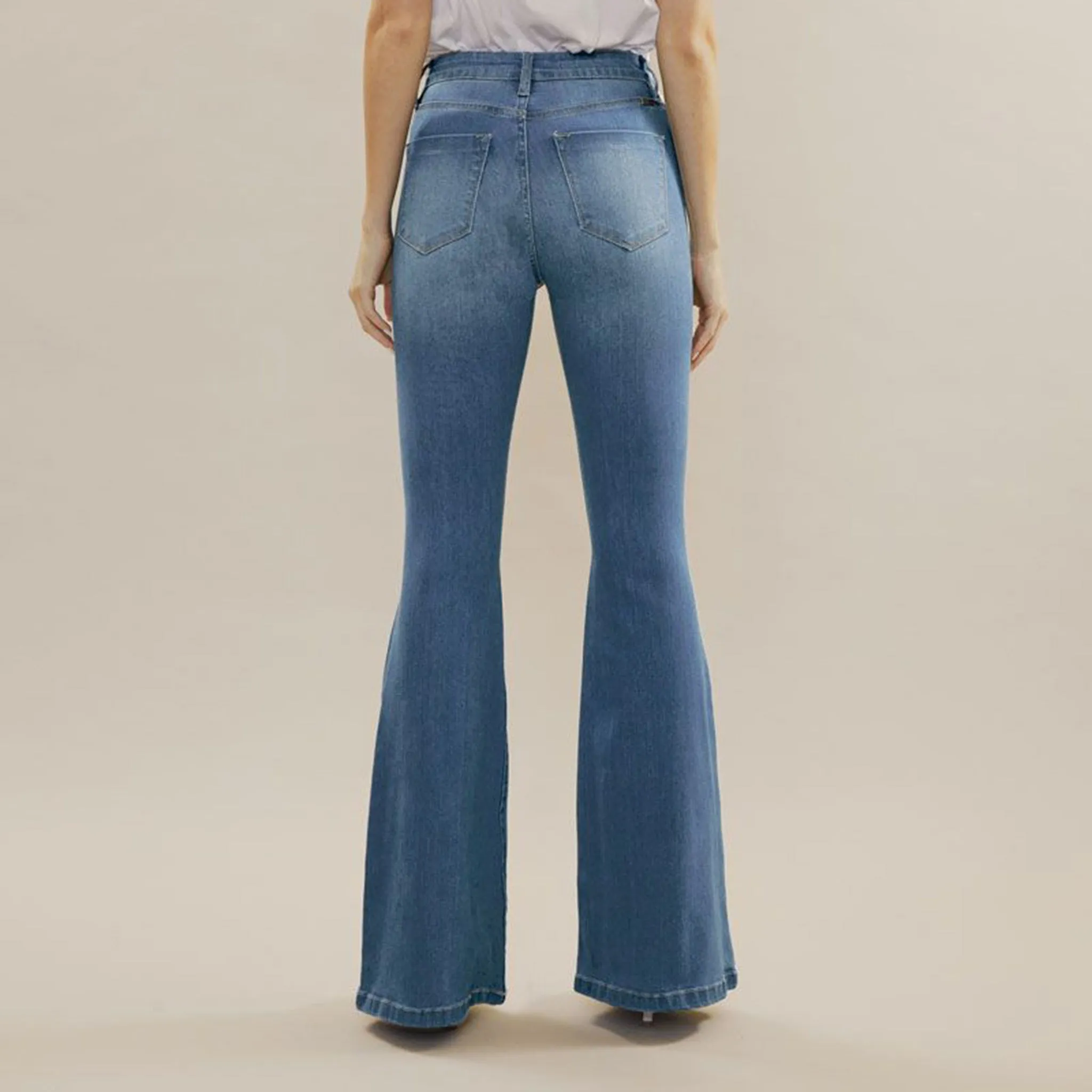Kancan Medium Washed High Rise Super Flare Jeans