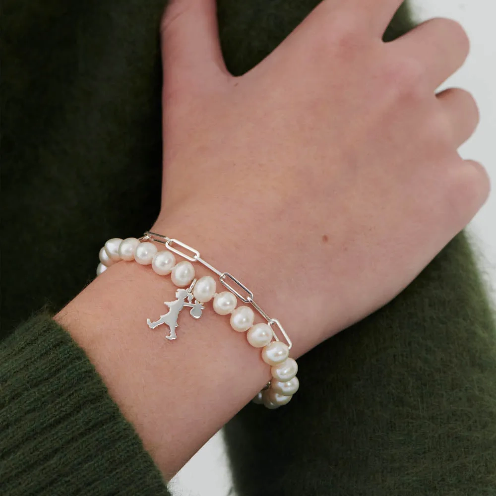 Karen Walker Girl With All The Pearls &amp; Chain Bracelet