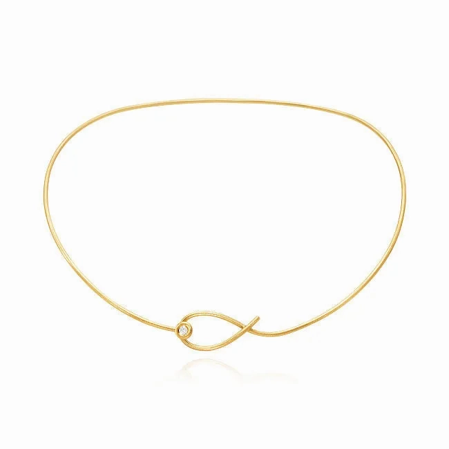 Kharisma 18K Gold Neckring w. Diamond