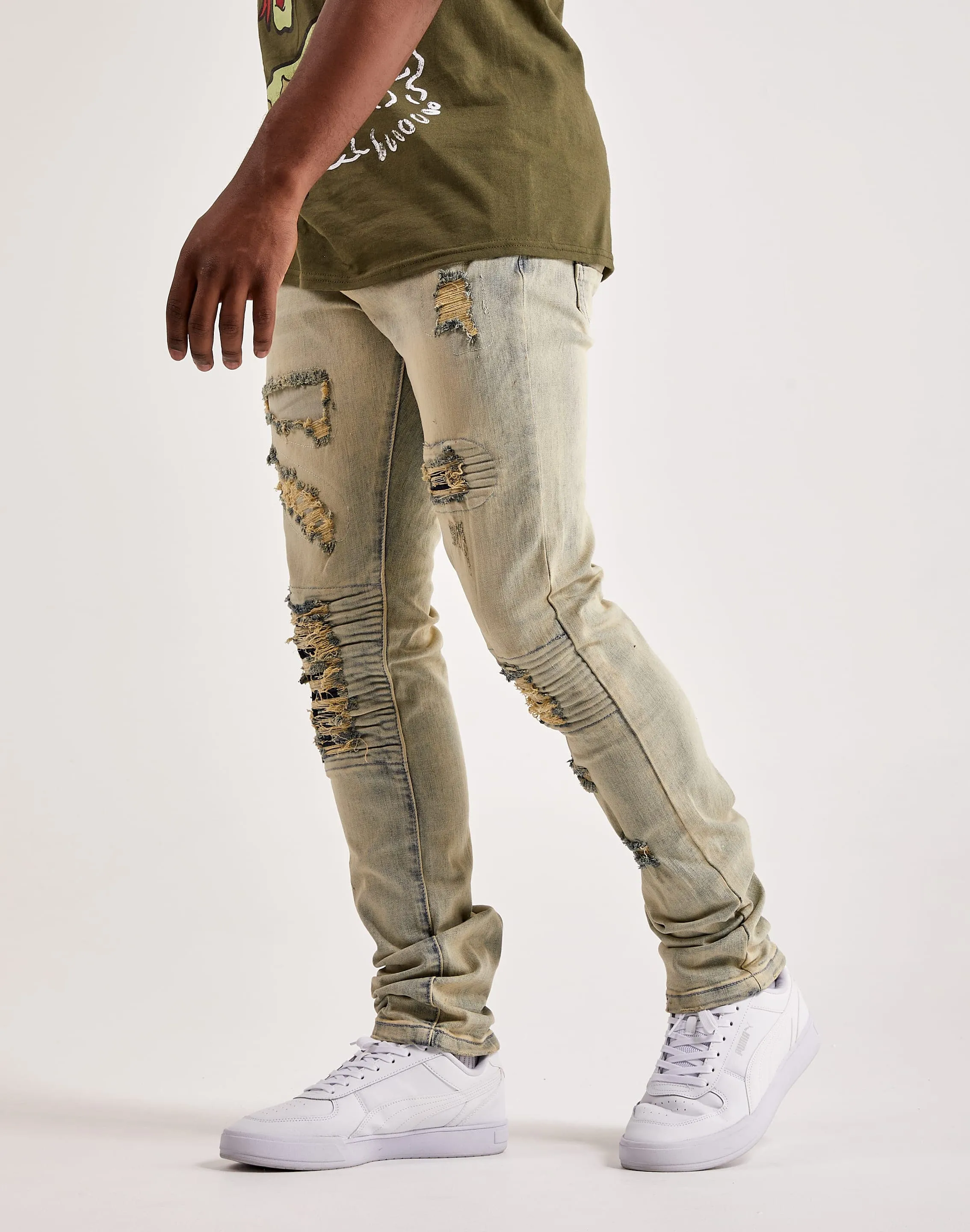 Kilogram Zerrissene Moto Jeans