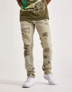 Kilogram Zerrissene Moto Jeans
