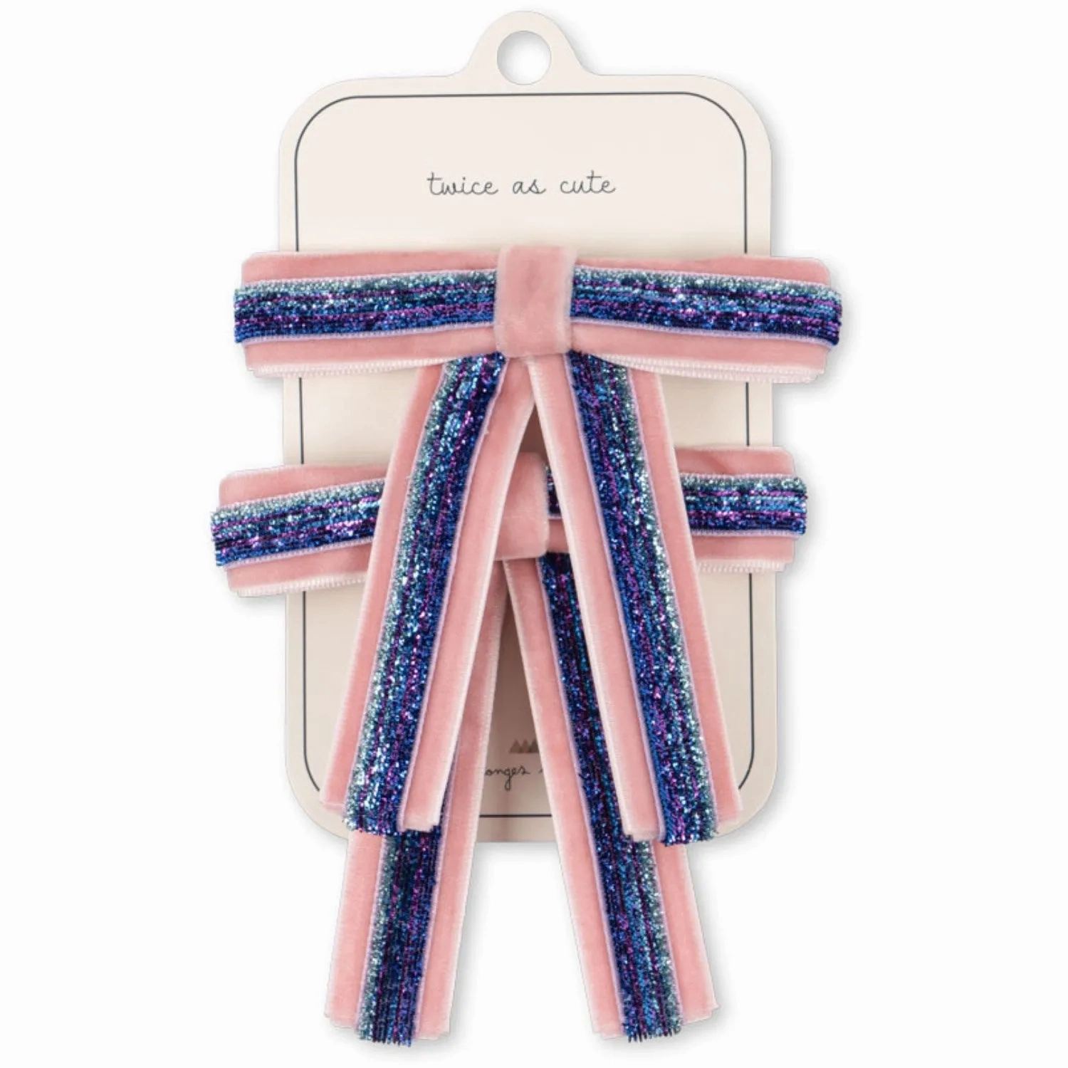 Konges Sl?jd Mellow Rose 2 Pack Long Velvet Bow Hair Clips