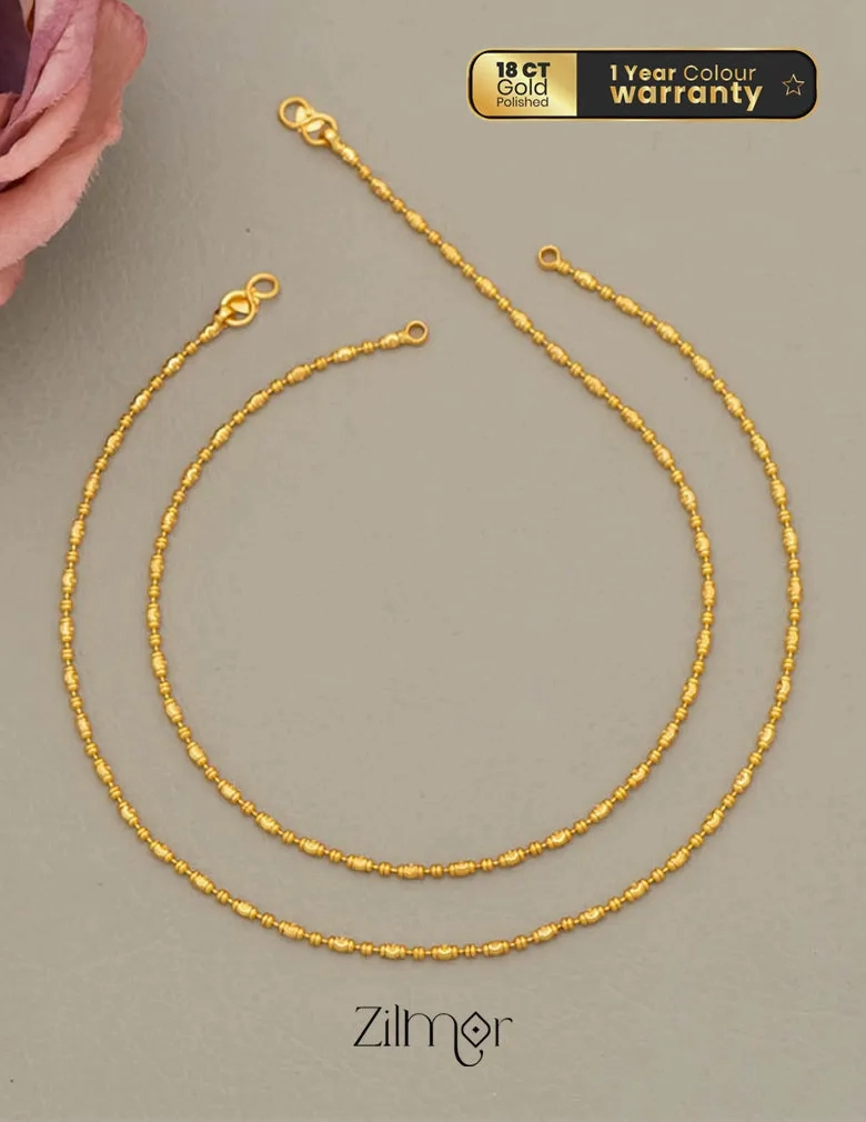 KY101757 - Gold Toned pair Anklet