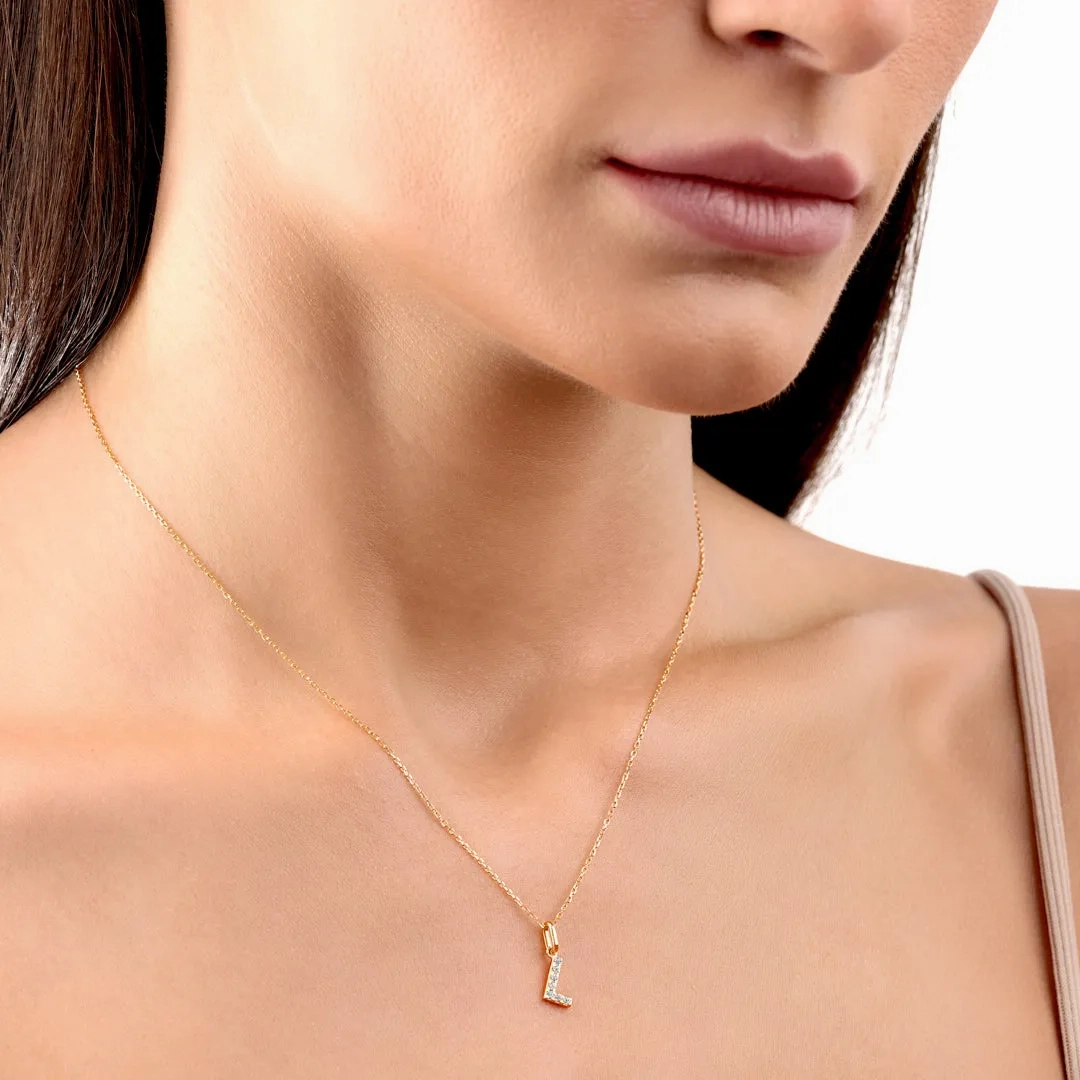 L Letter Pendant Yellow Gold