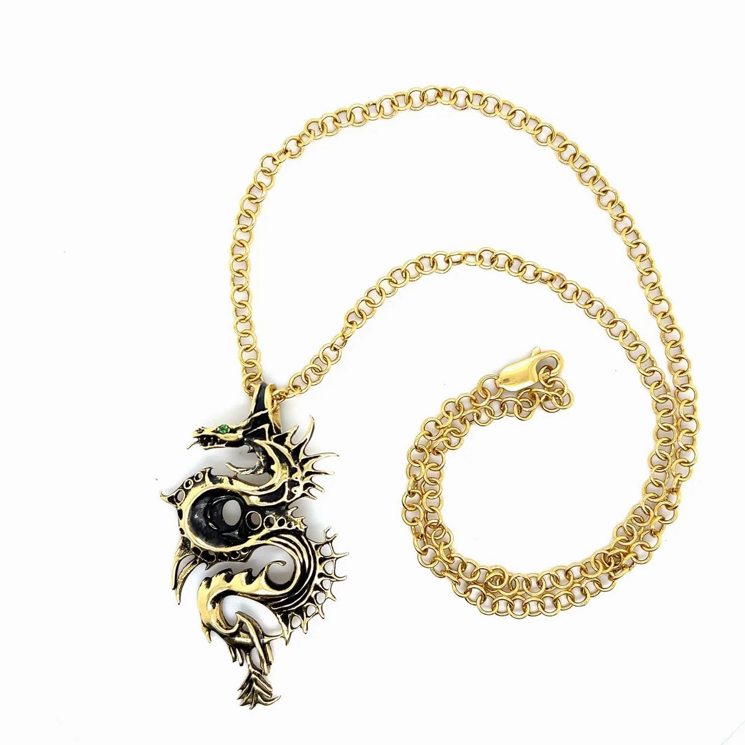 Large Dragon Charm in 18kt Green Gold
