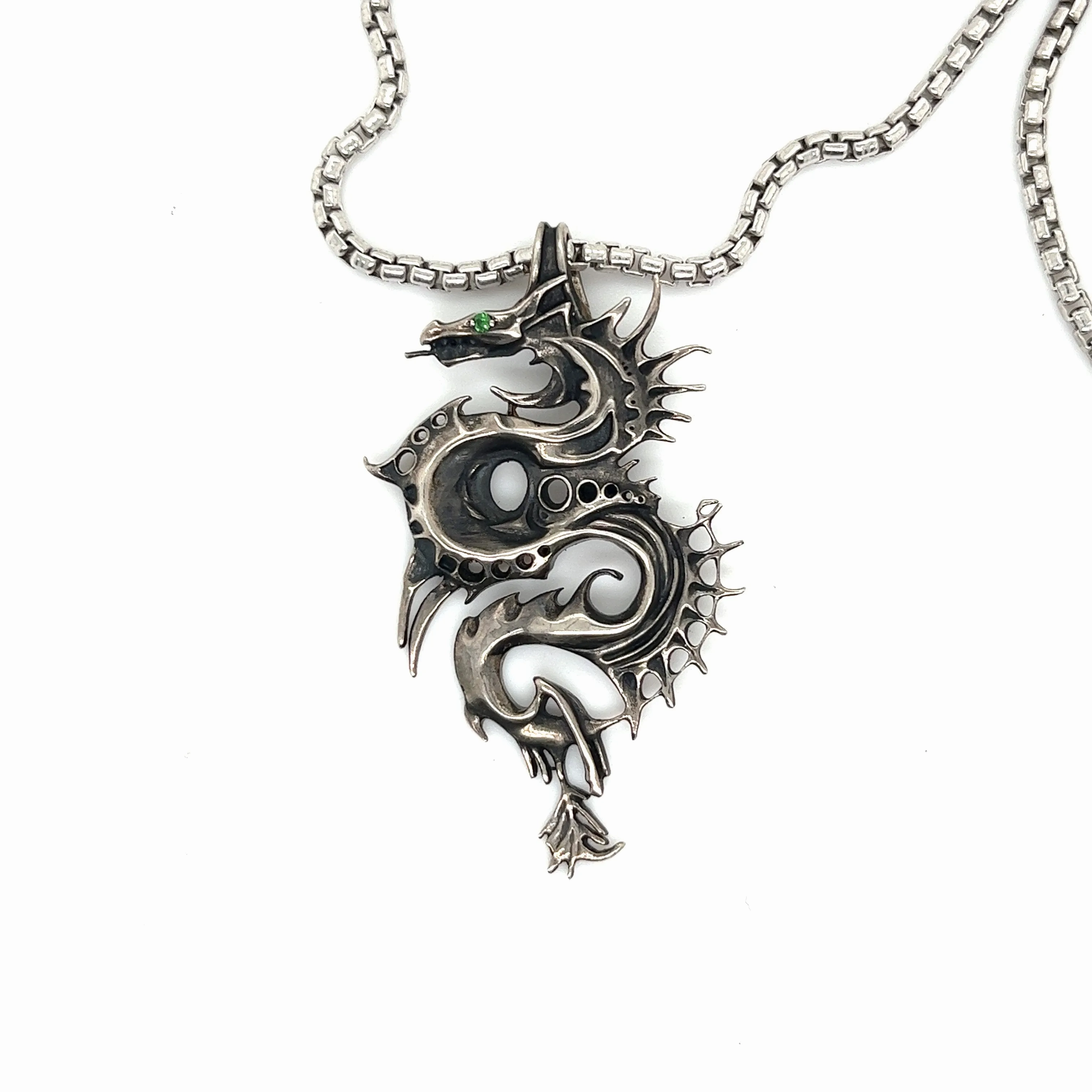 Large Dragon Charm in Anti-Tarnish Sterling Silver
