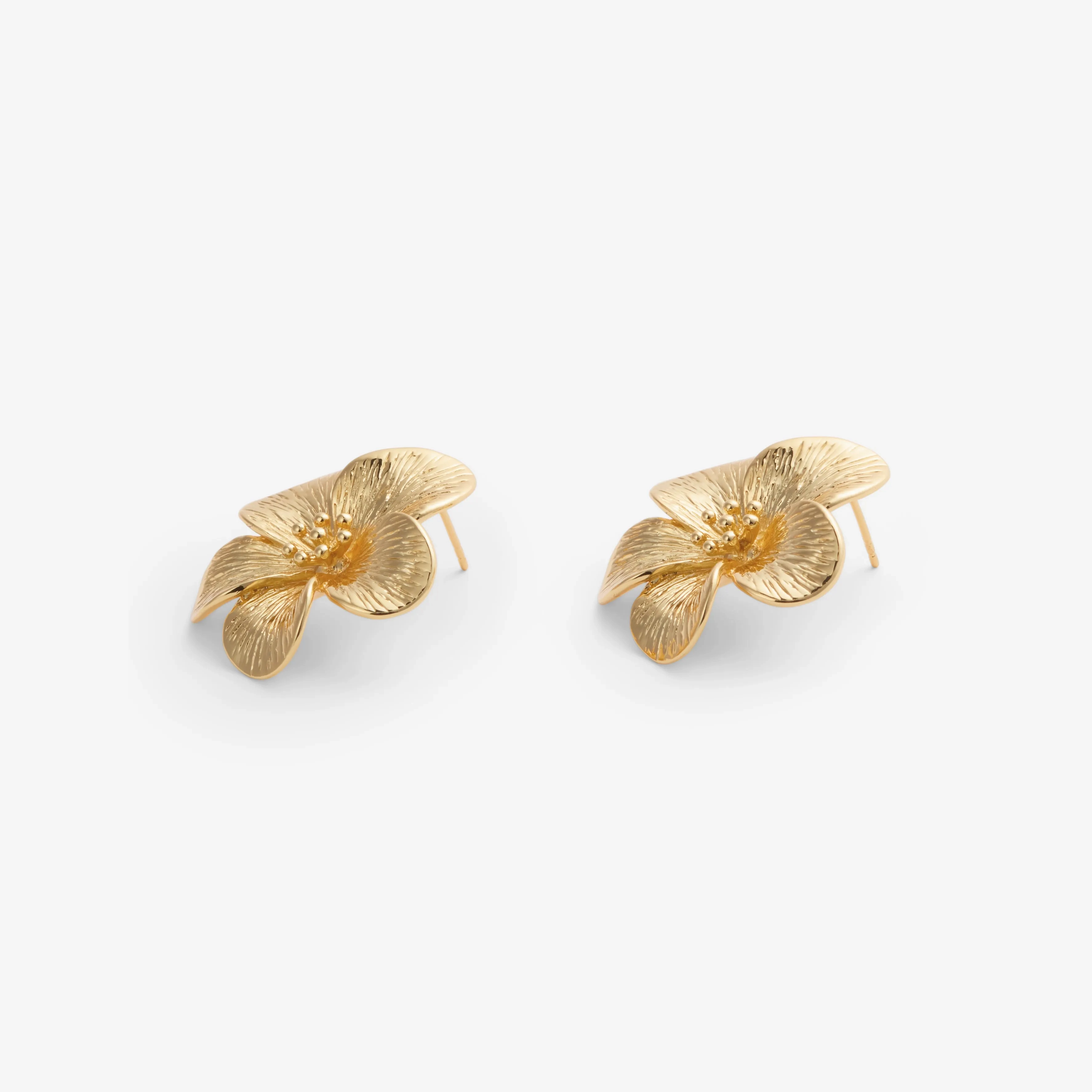 LARGE FLOWER EARRINGS Gold