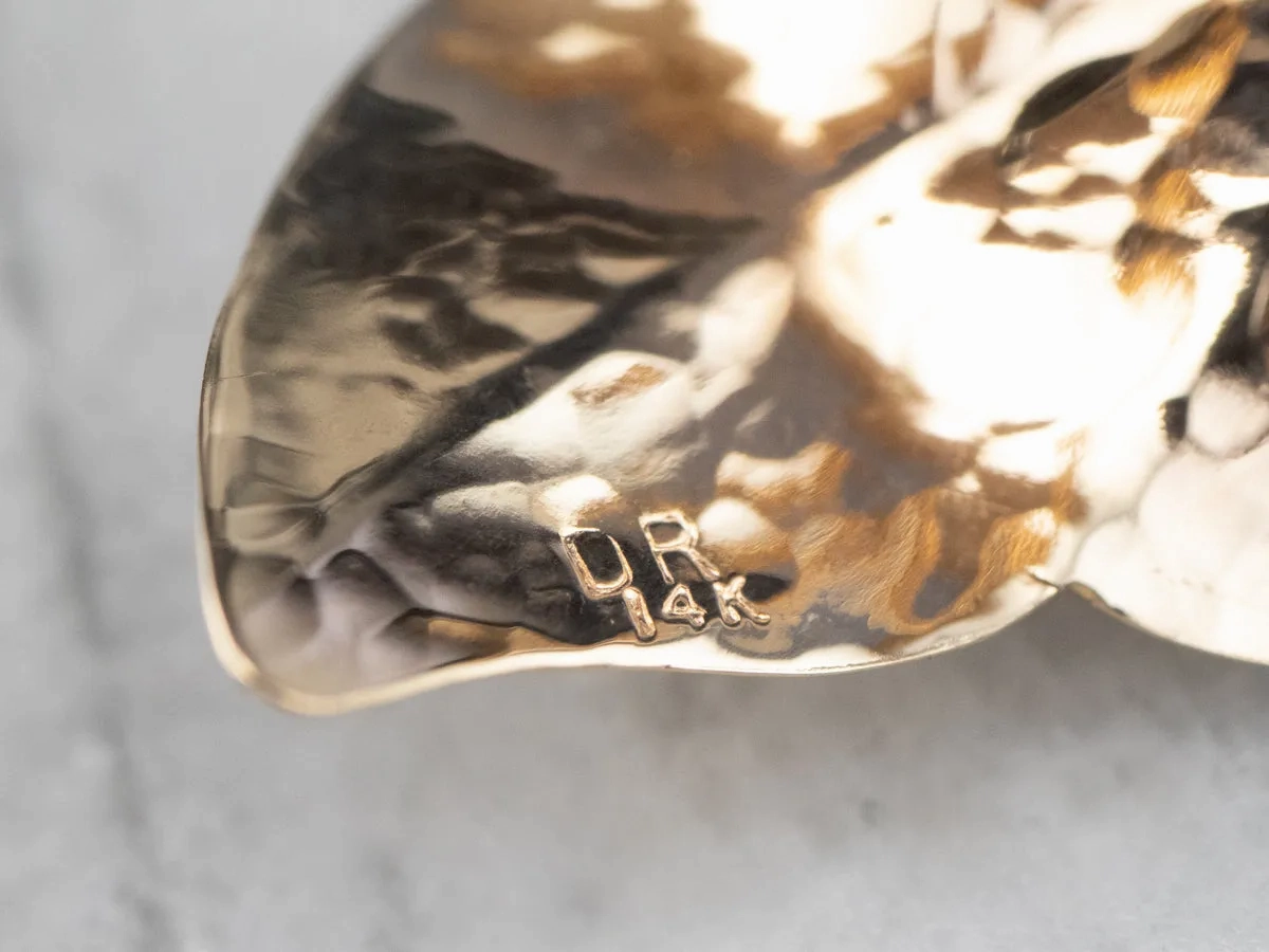Large Gold Leaf Drop Earrings