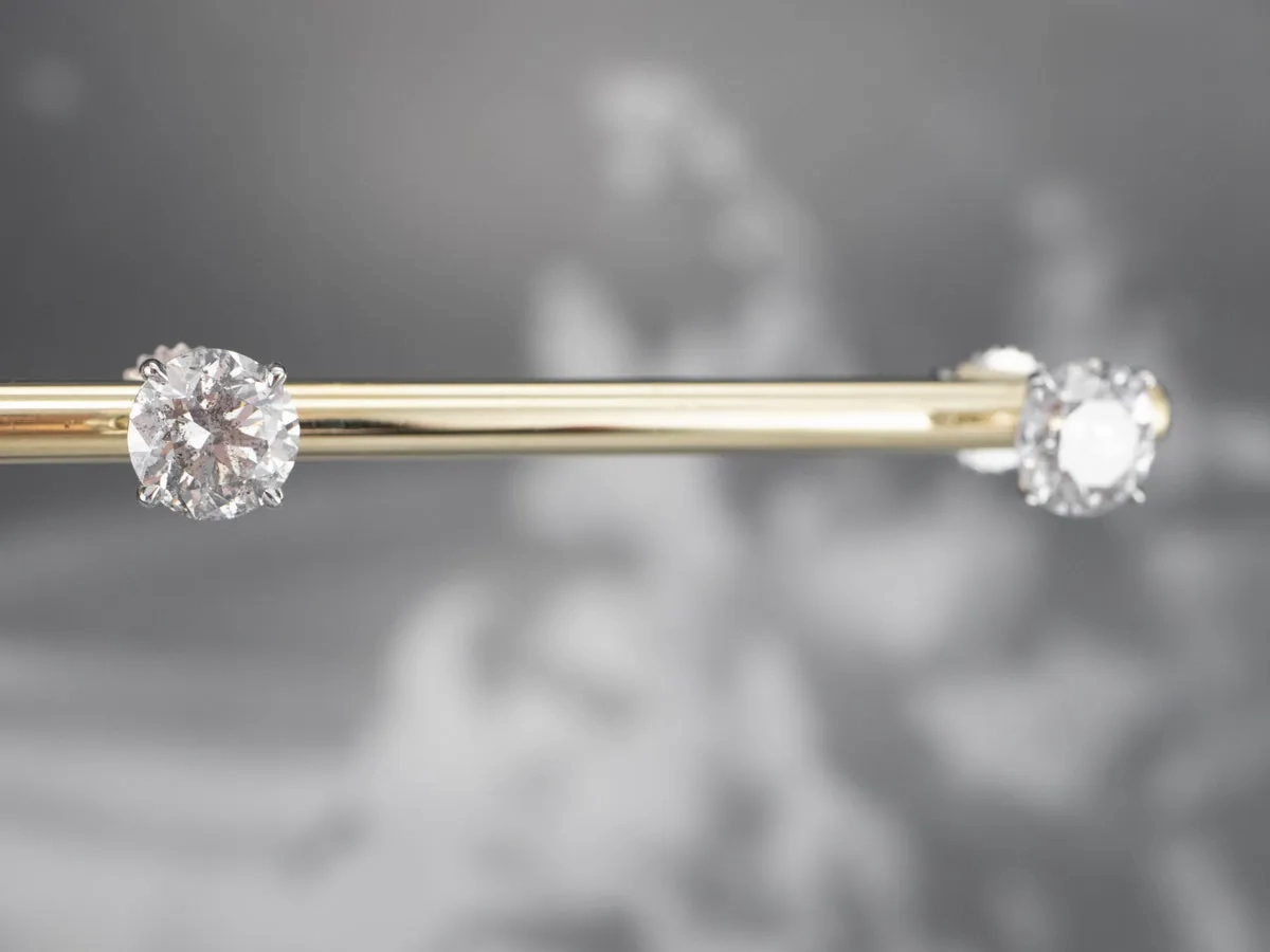 Large High Carat Diamond Stud Earrings