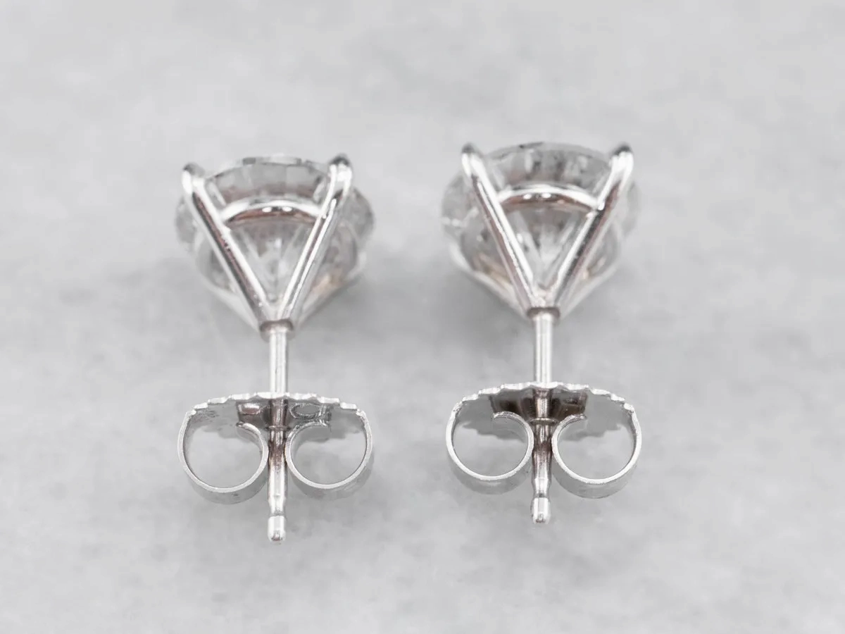 Large High Carat Diamond Stud Earrings