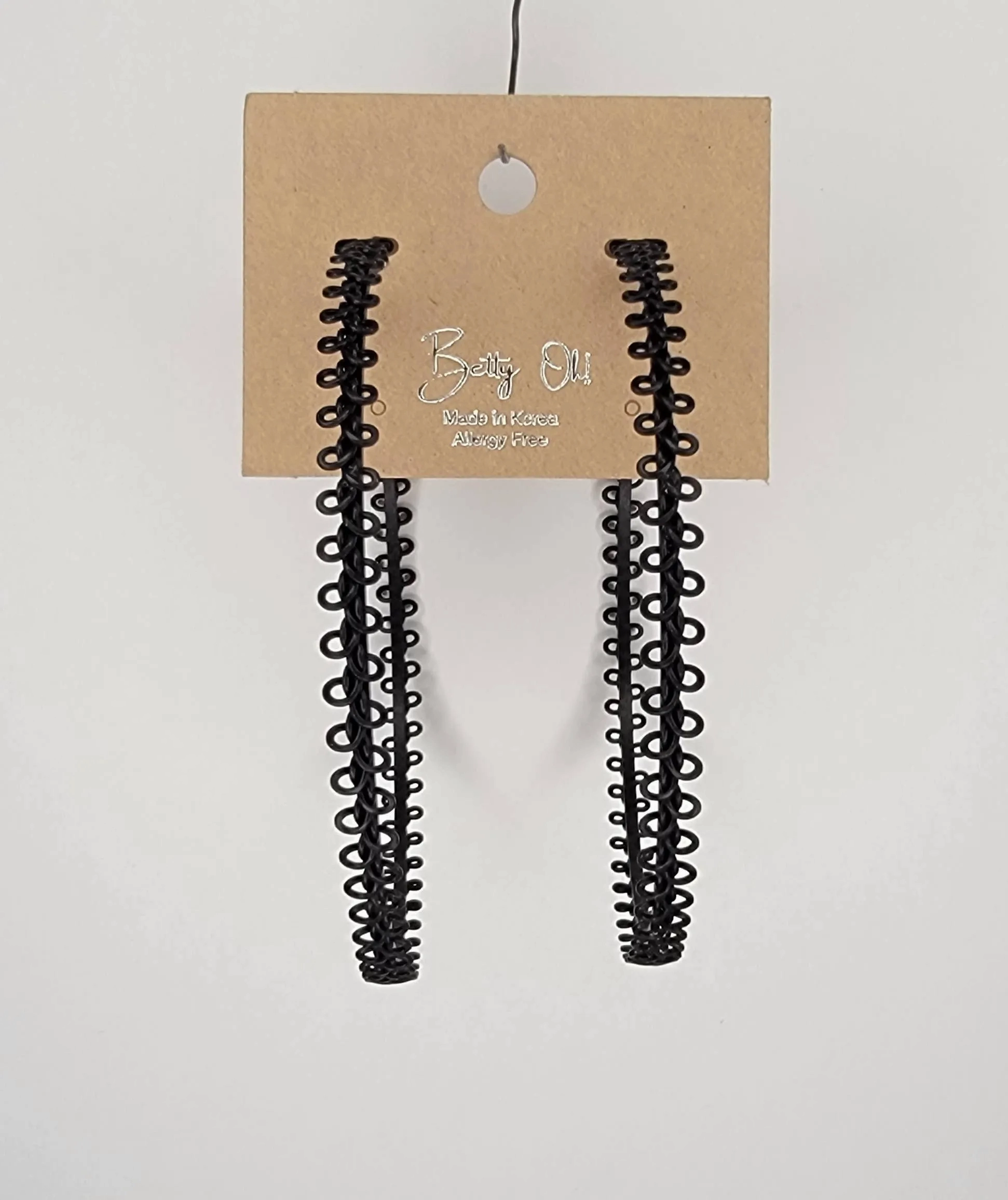 LARGE HOOP EARRINGS - Black