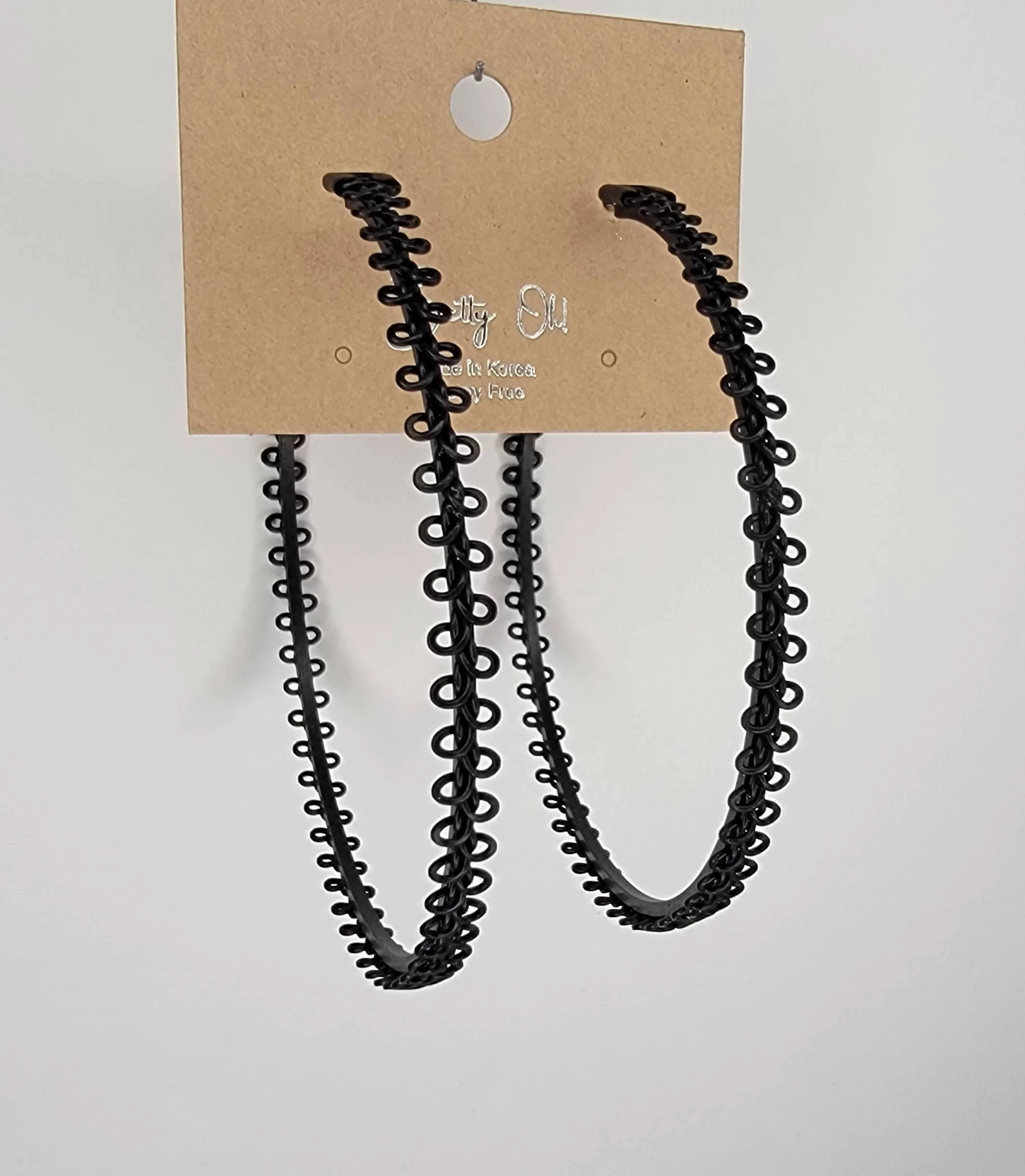 LARGE HOOP EARRINGS - Black