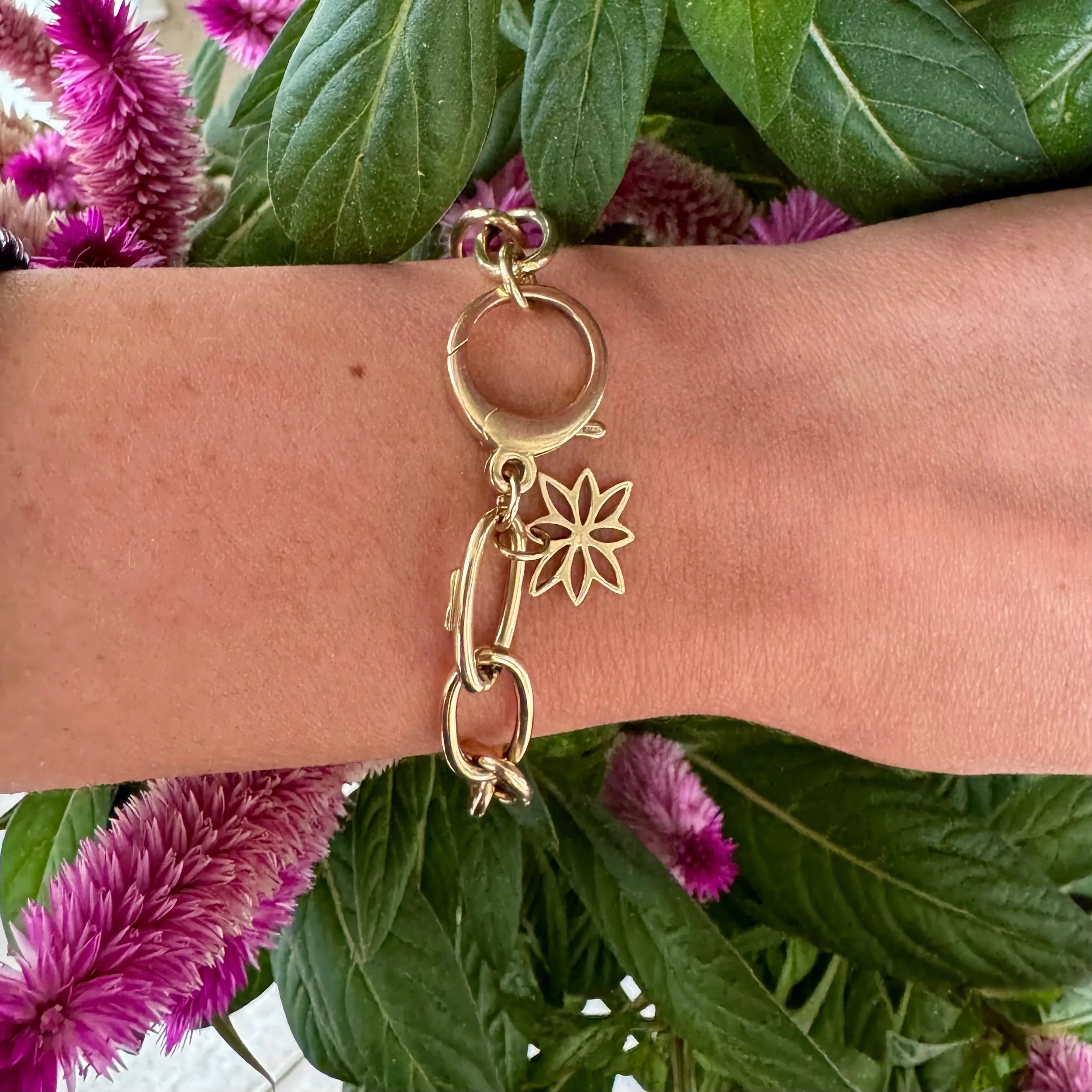 Large Link Oval Bracelet with Logo