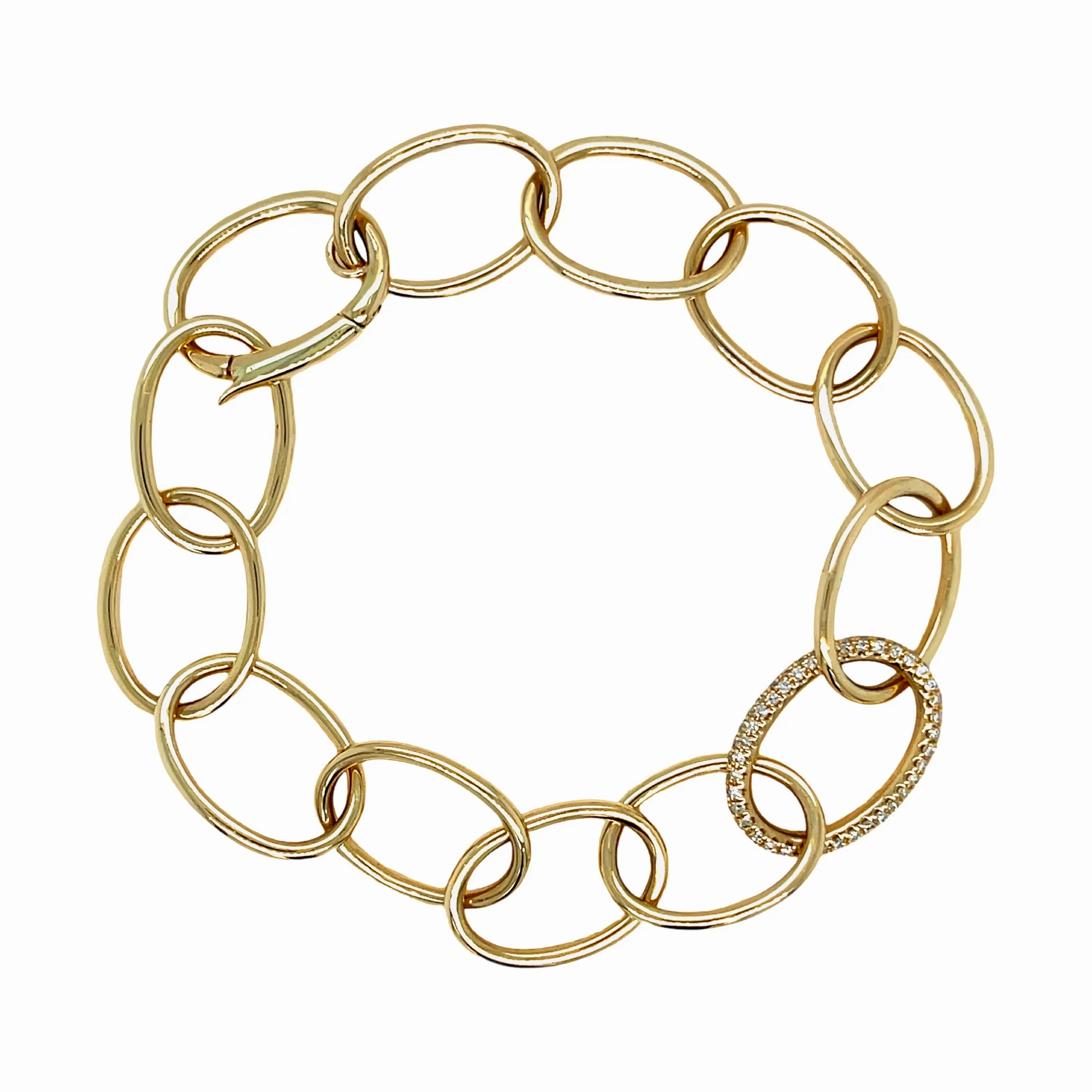 Large Loop and Diamond Link Bracelet