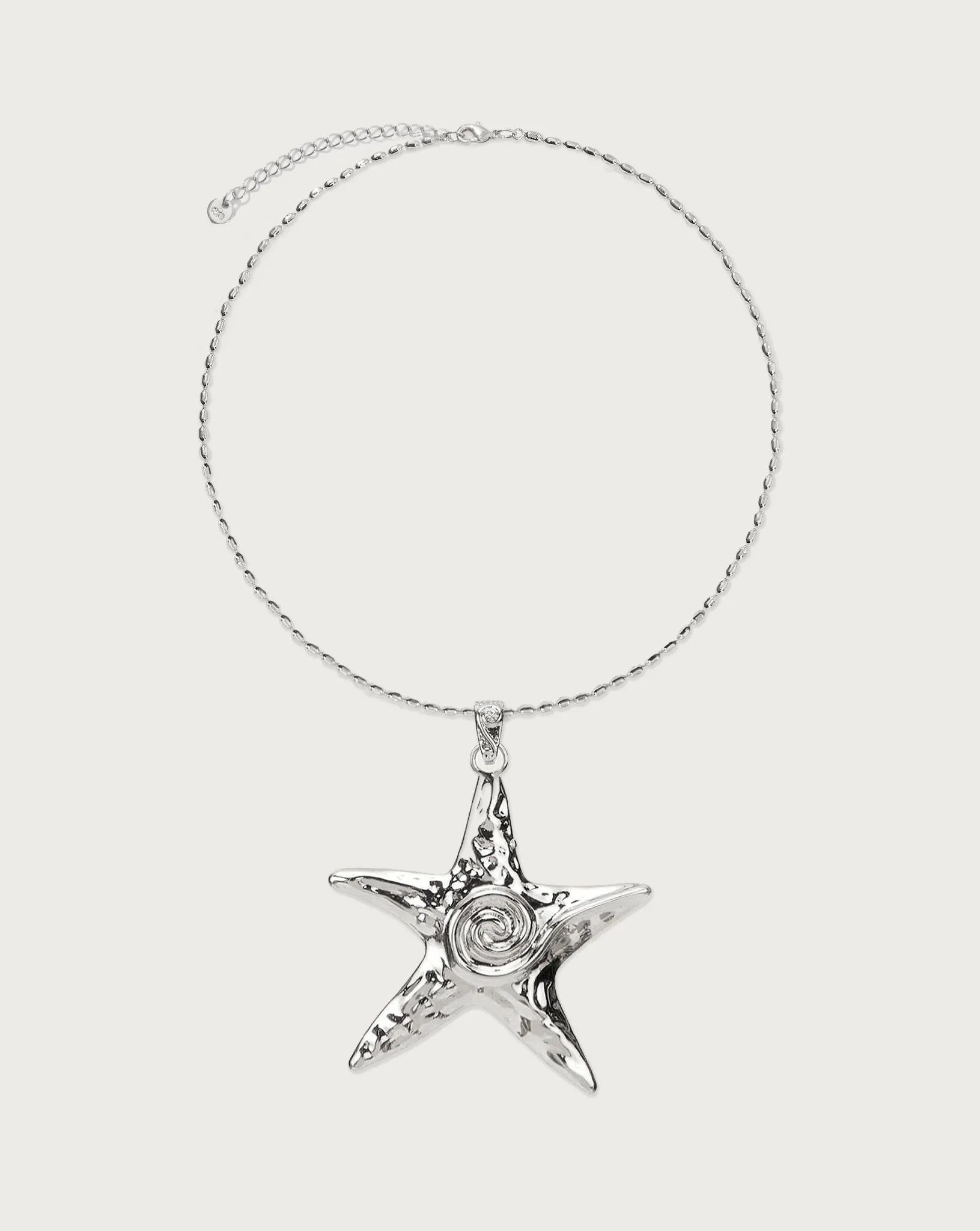 Large Starfish Necklace in Silver