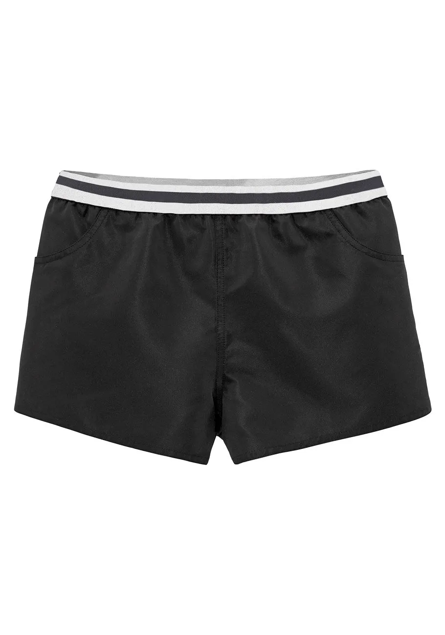 LASCANA Damen Bade-Shorts mit Streifenbund