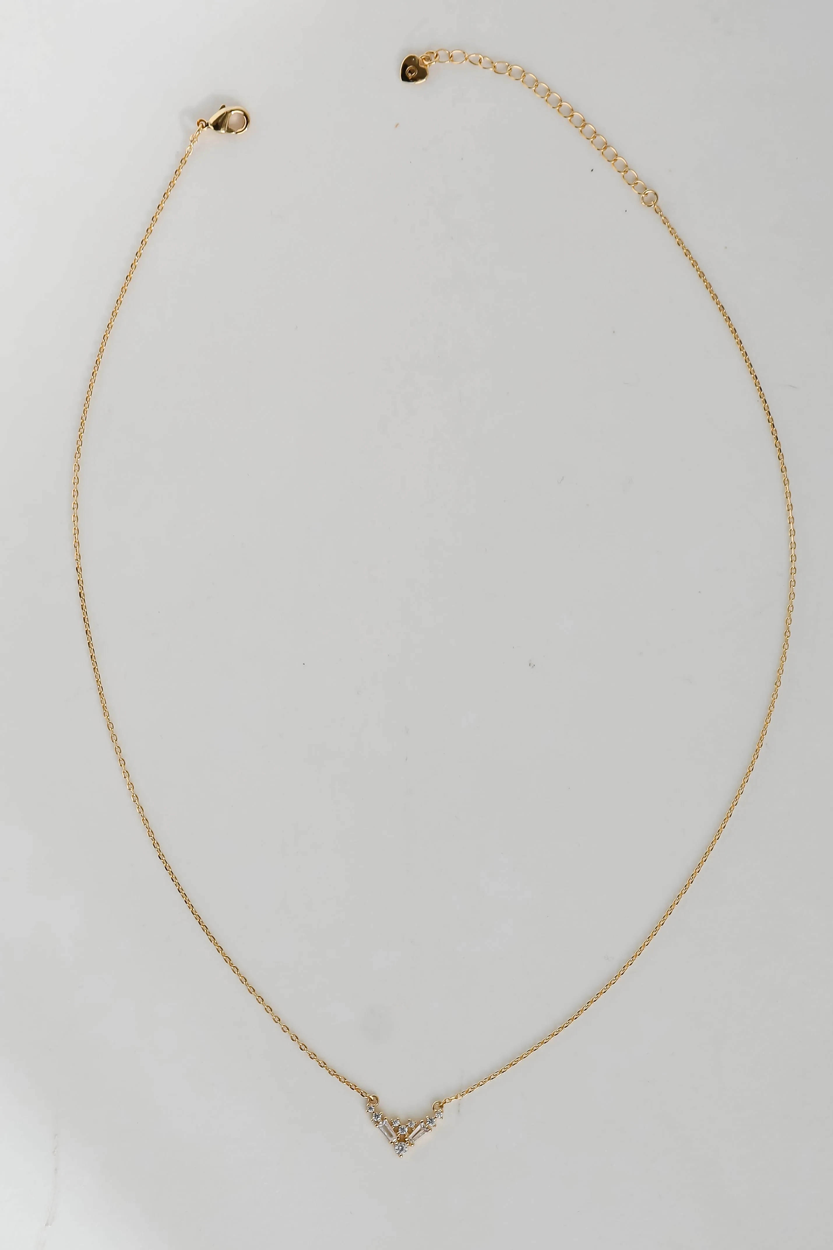 Leah Gold Rhinestone Charm Necklace