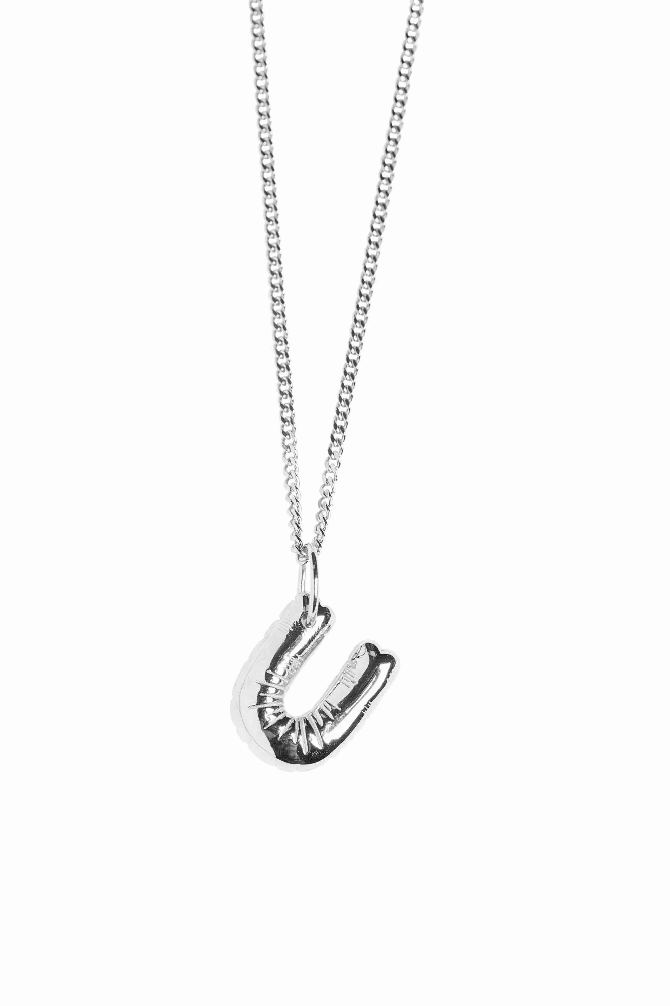 Letter U Silver Necklace