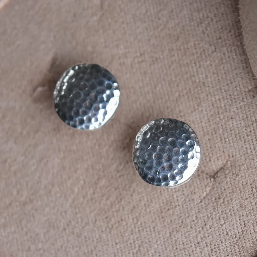 Lightly Hammered Stud Earrings