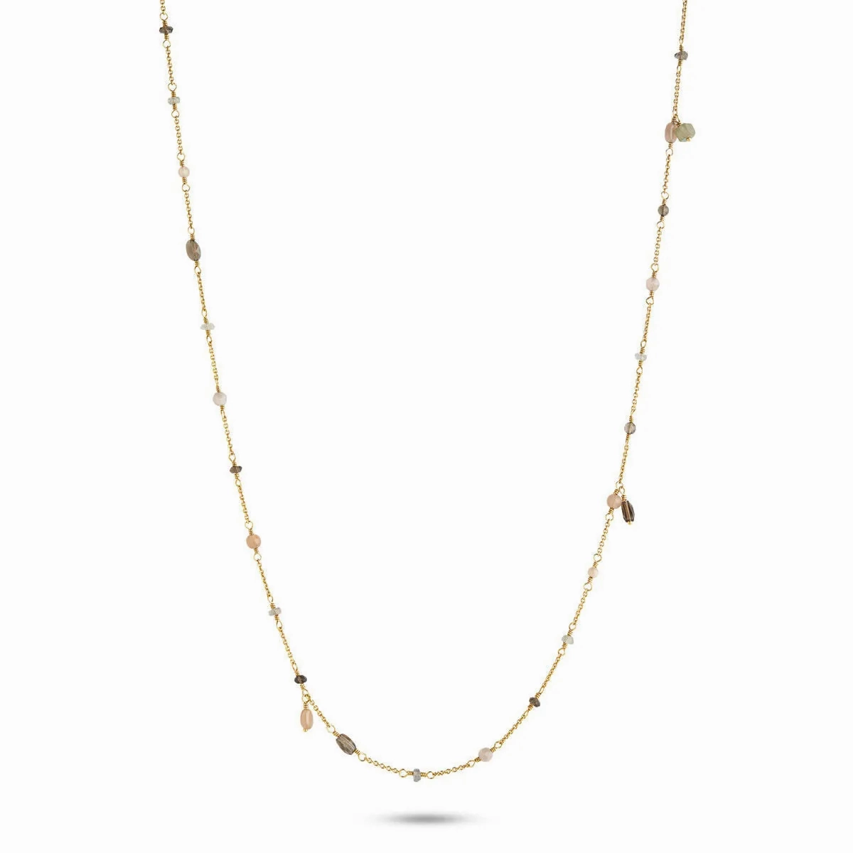 Limited Edition Grey, Brown &amp; Pink 18K Gold Plated Necklace