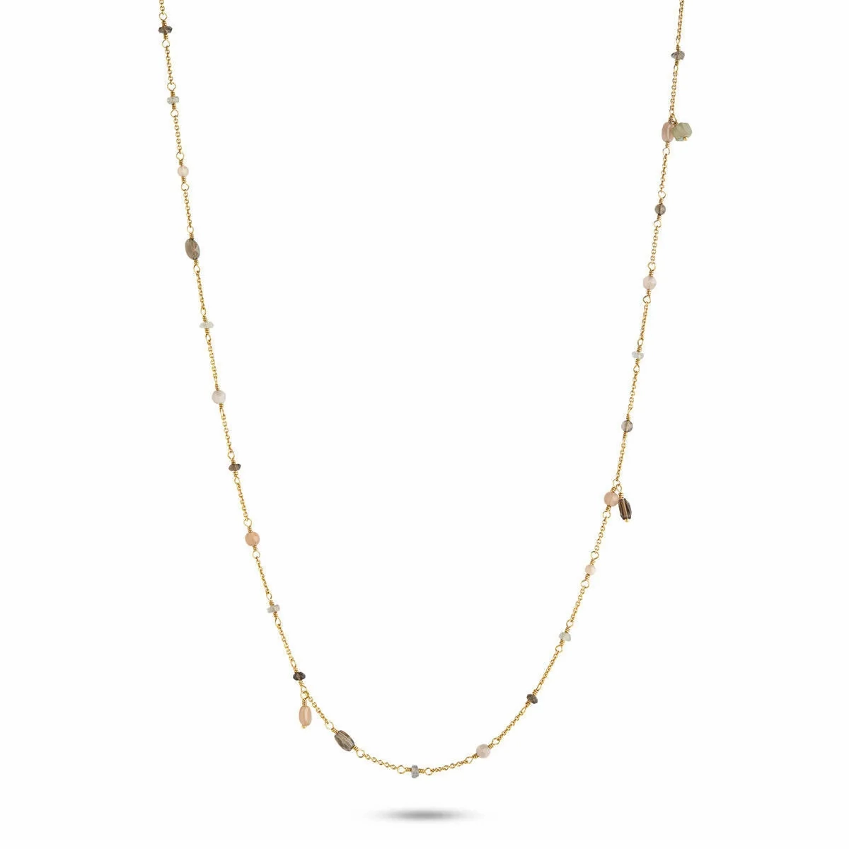 Limited Edition Grey, Brown &amp; Pink 18K Gold Plated Necklace