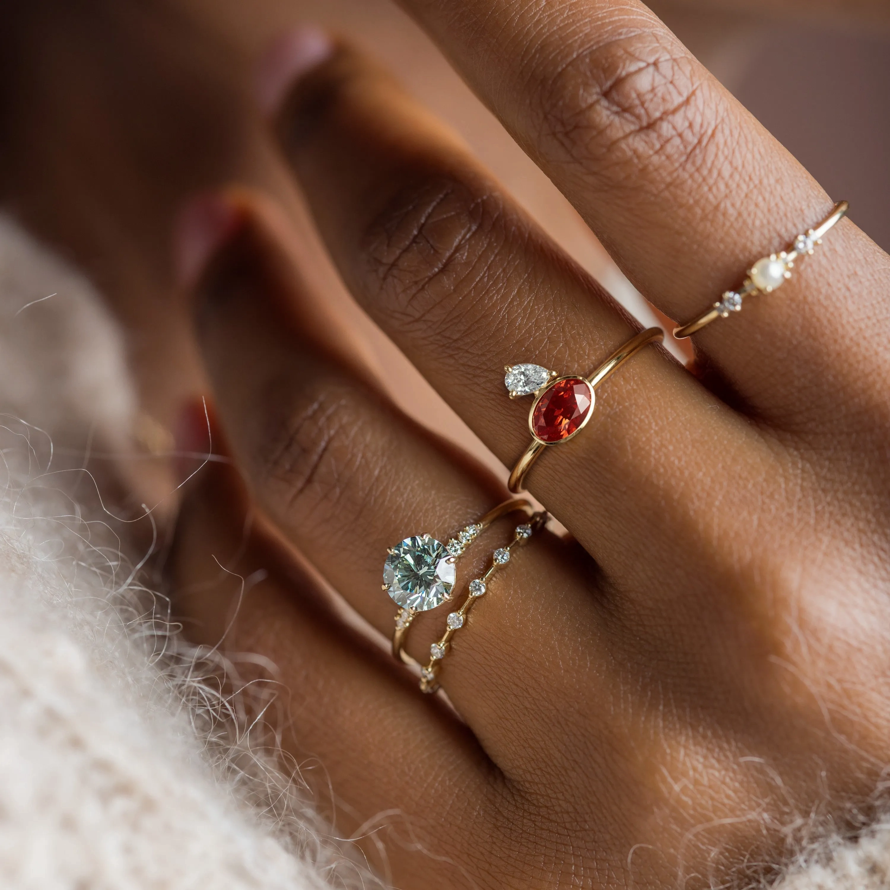 Littlefall Ring in Red Garnet