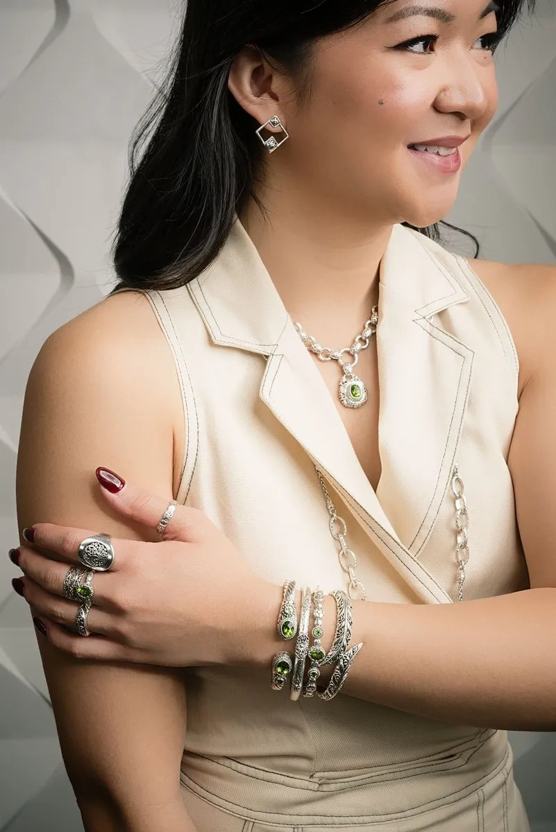 Live in Peace Bangle? in Peridot