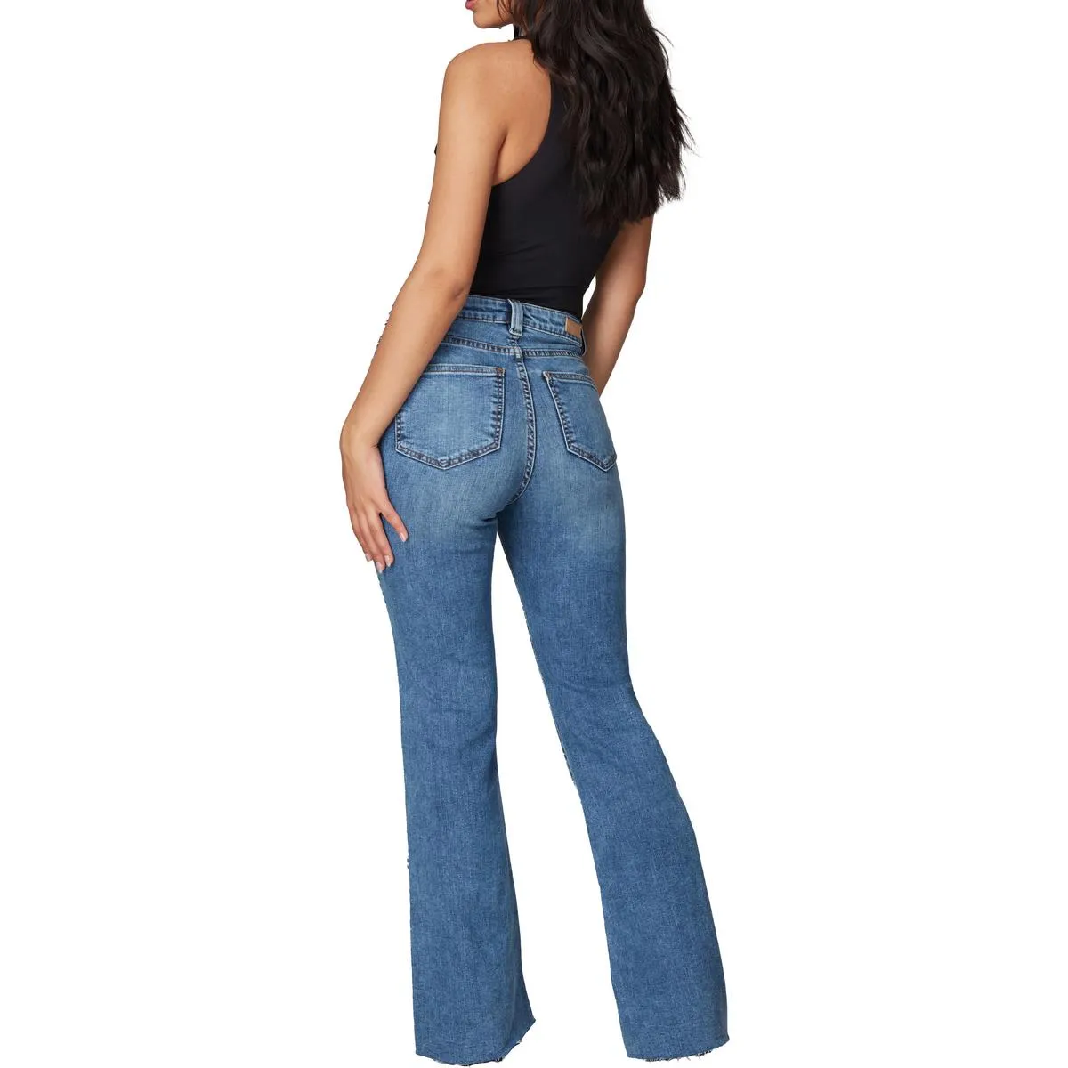 Lola Damen Alice Raw Saum Denim Schlagjeans