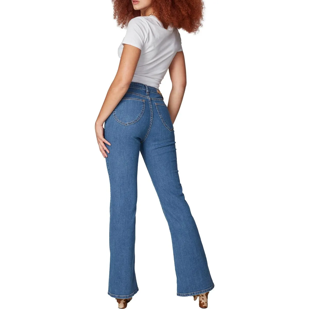 Lola Damen Alice Raw Saum Denim Schlagjeans