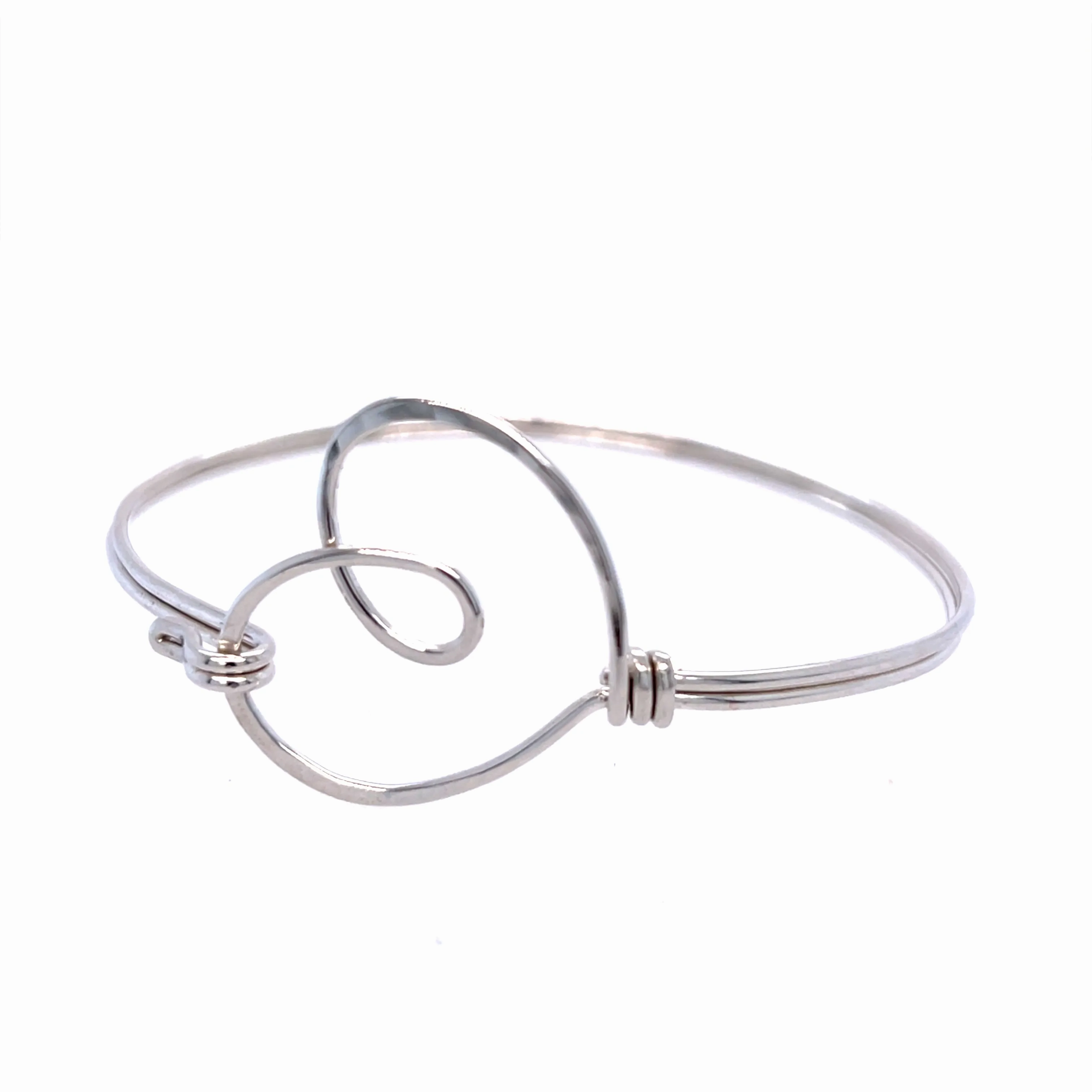 Loopy Heart Bangle Bracelet