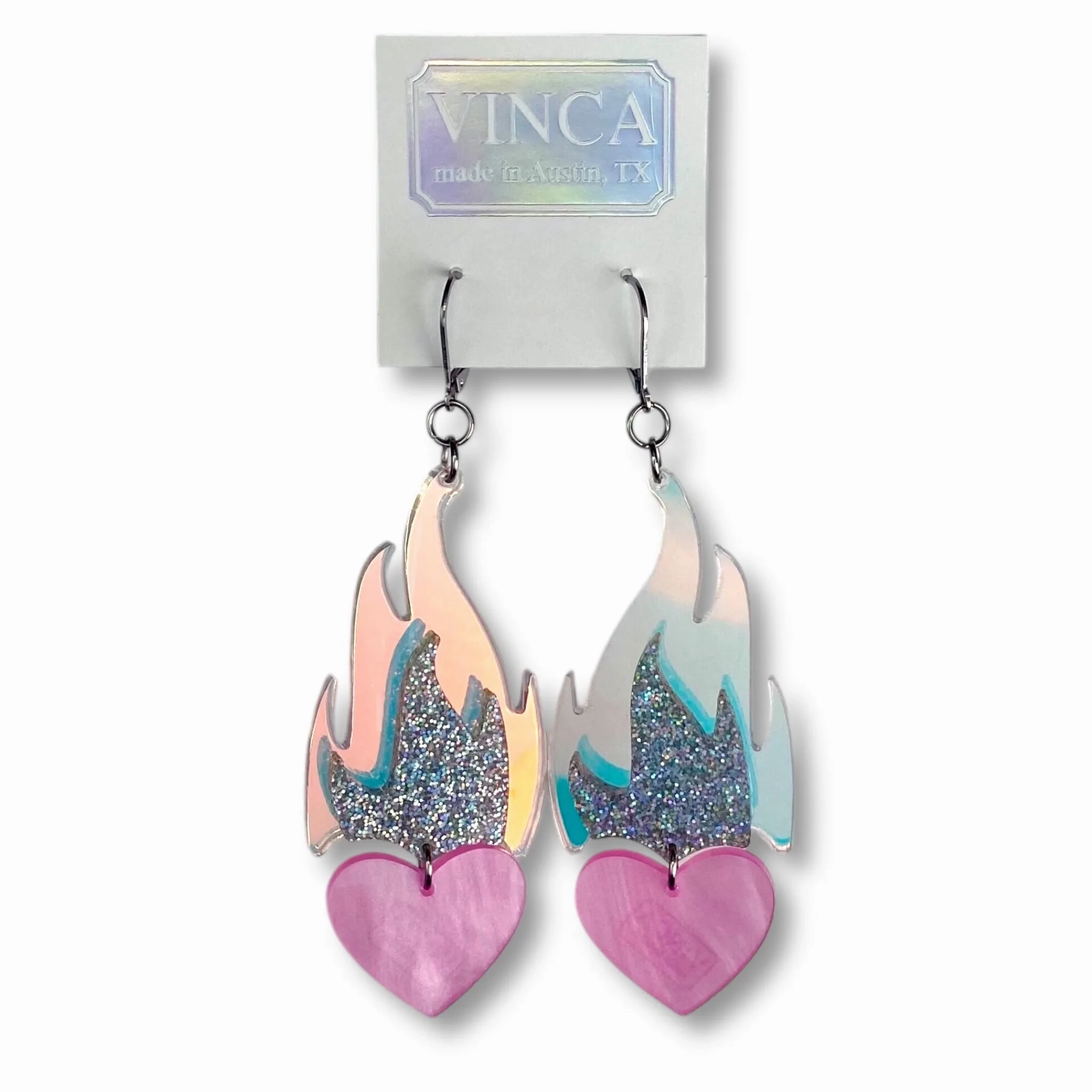 Love A La Flambe Dangle Earrings in Dreamy Pink