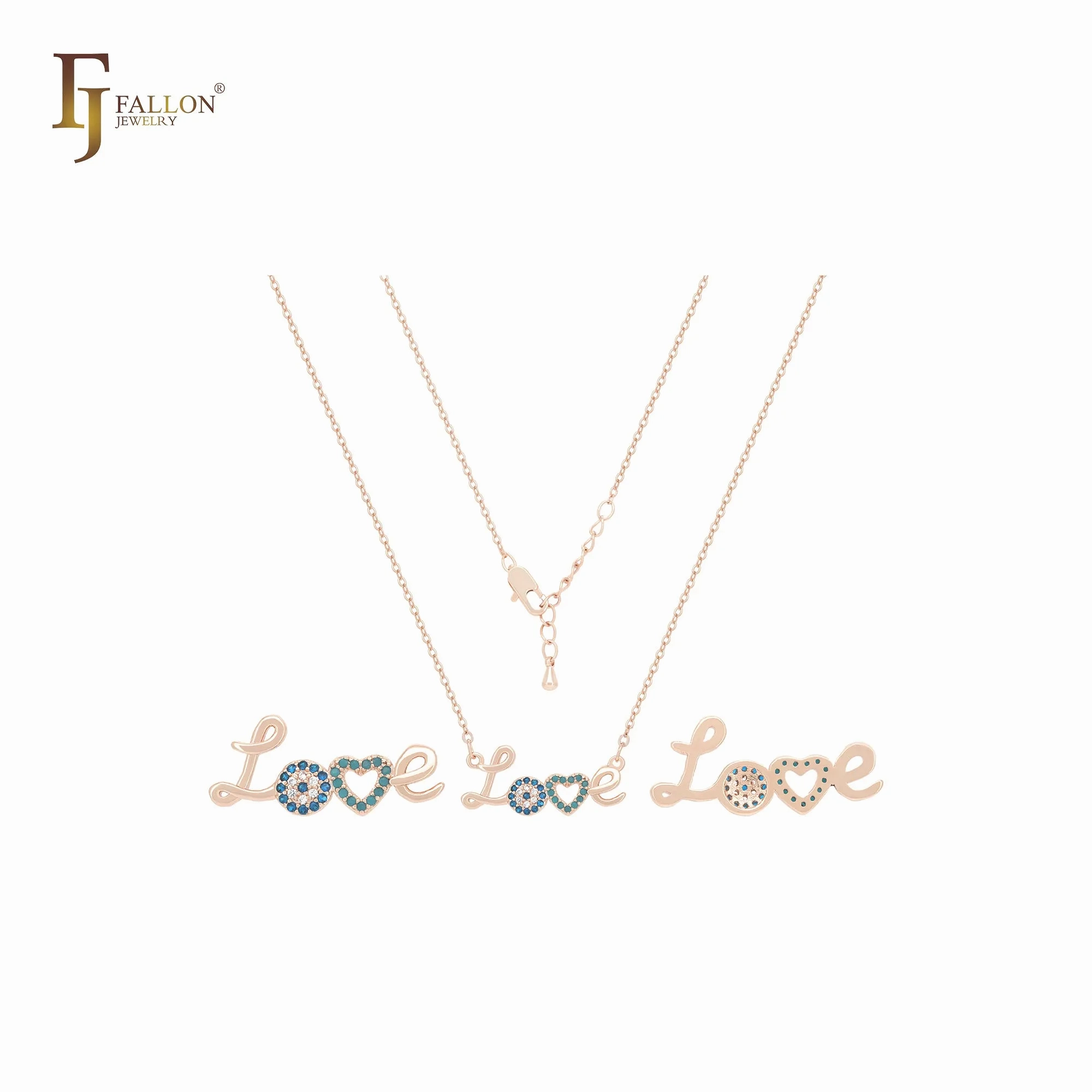 Love of colorful czs 14K Gold, Rose Gold Necklace