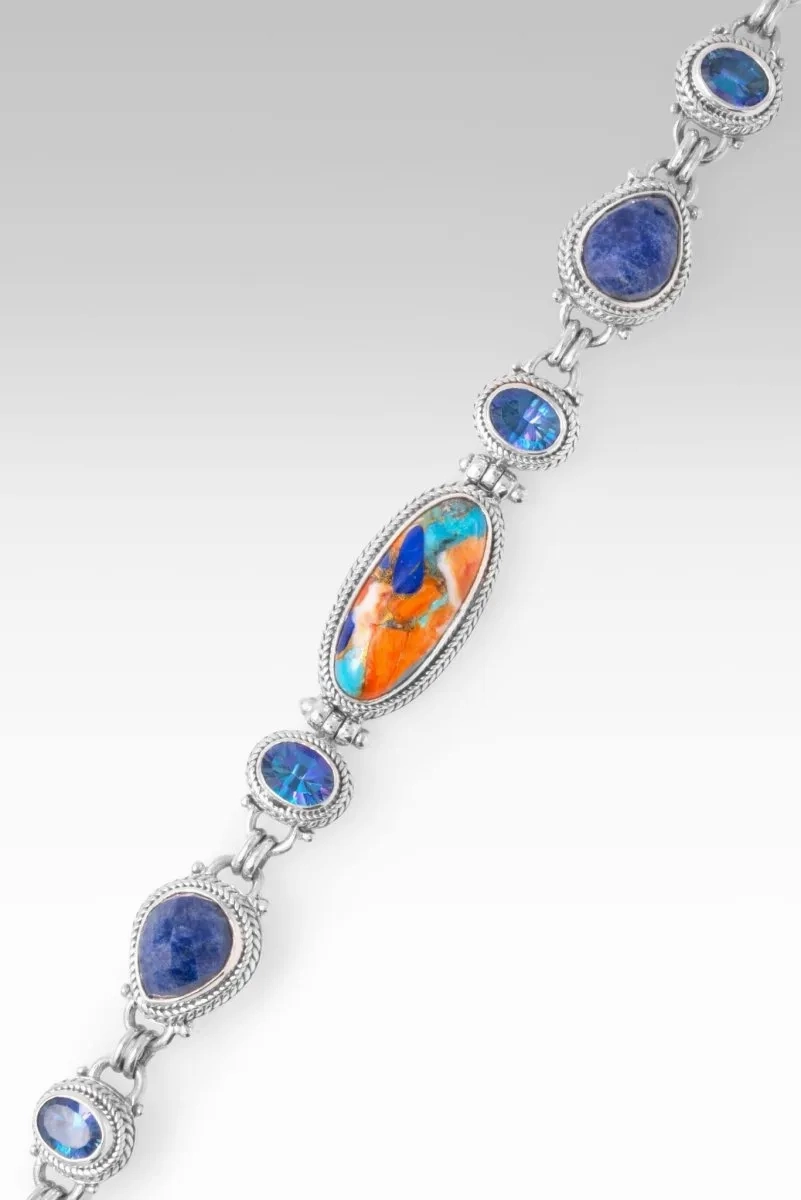 Love To Infinity Bracelet? in Lapis Spiny Oyster, Dumortierite &amp; Sheer Luck? Mystic Topaz