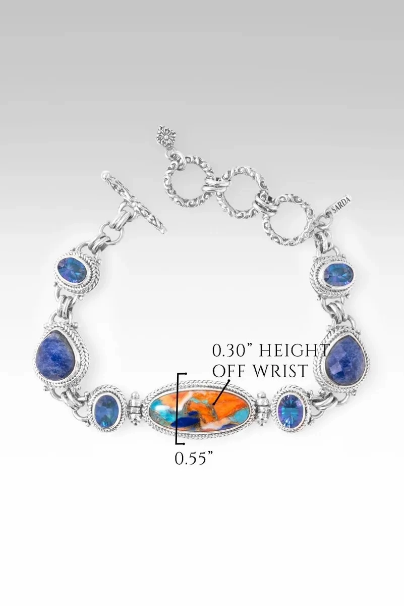 Love To Infinity Bracelet? in Lapis Spiny Oyster, Dumortierite &amp; Sheer Luck? Mystic Topaz