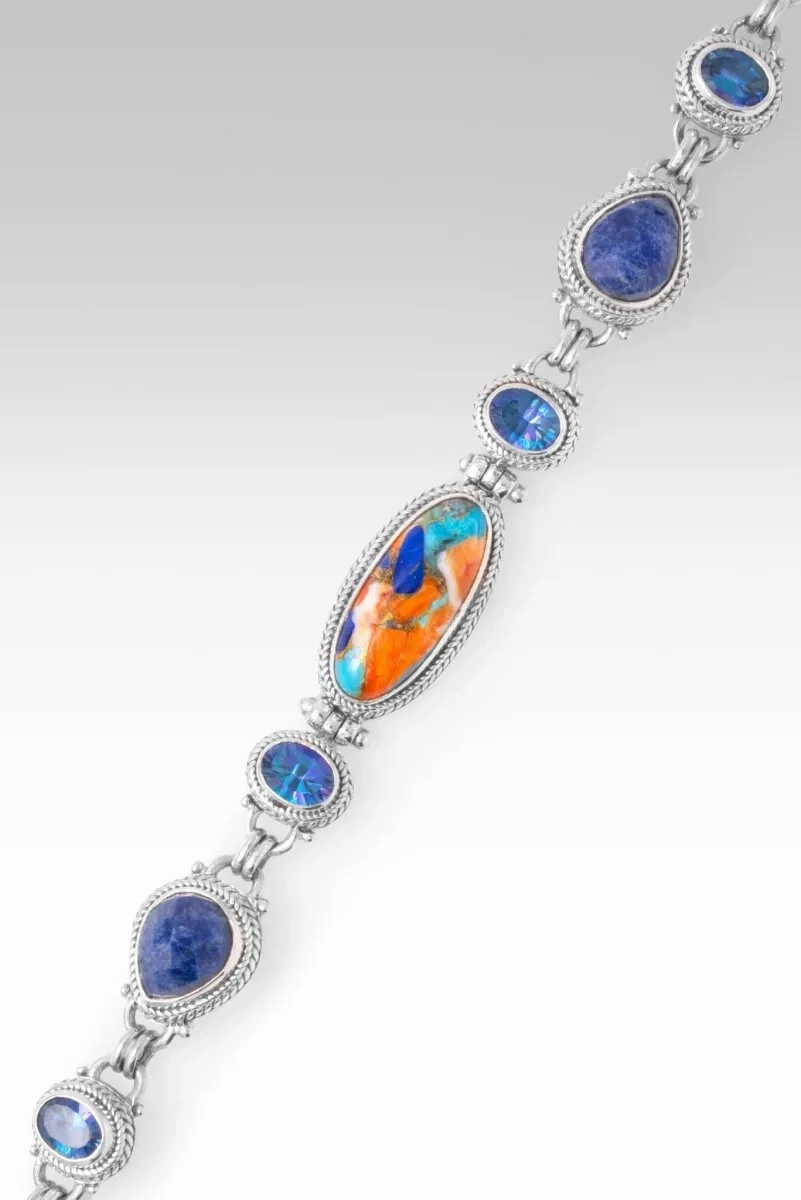 Love To Infinity Bracelet? in Lapis Spiny Oyster, Dumortierite &amp; Sheer Luck? Mystic Topaz