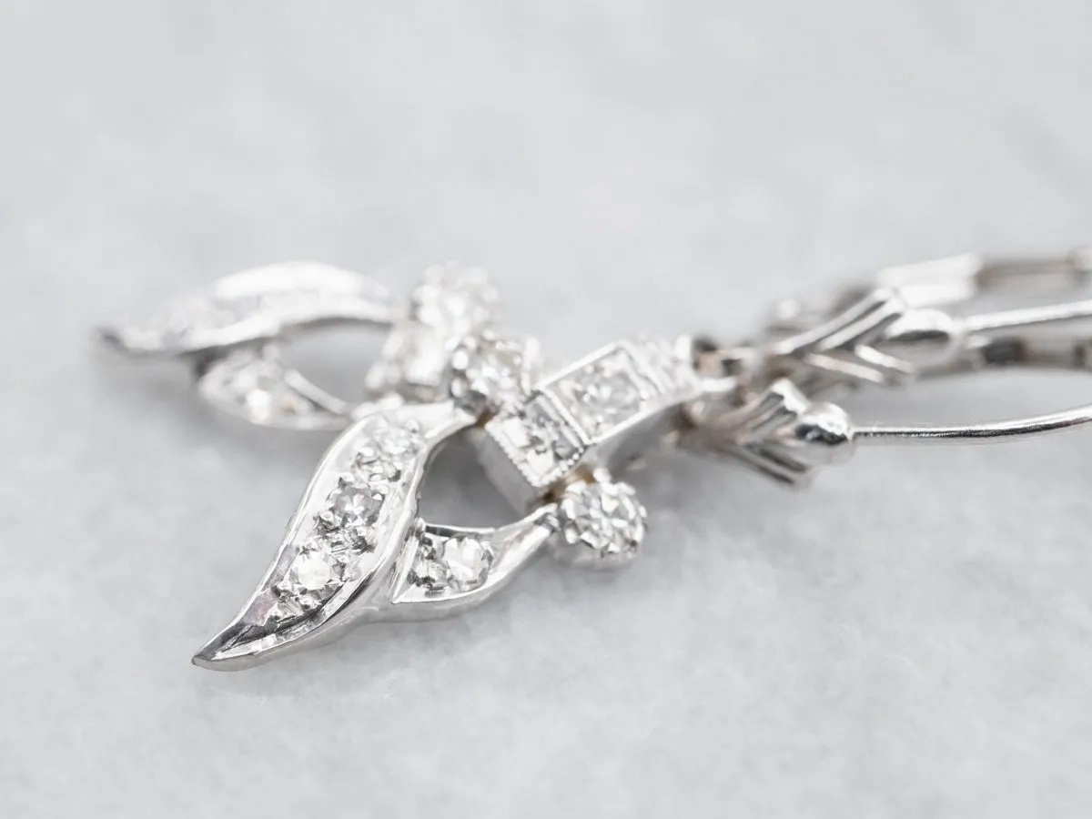 Lovely Diamond Retro Era Drop Earrings