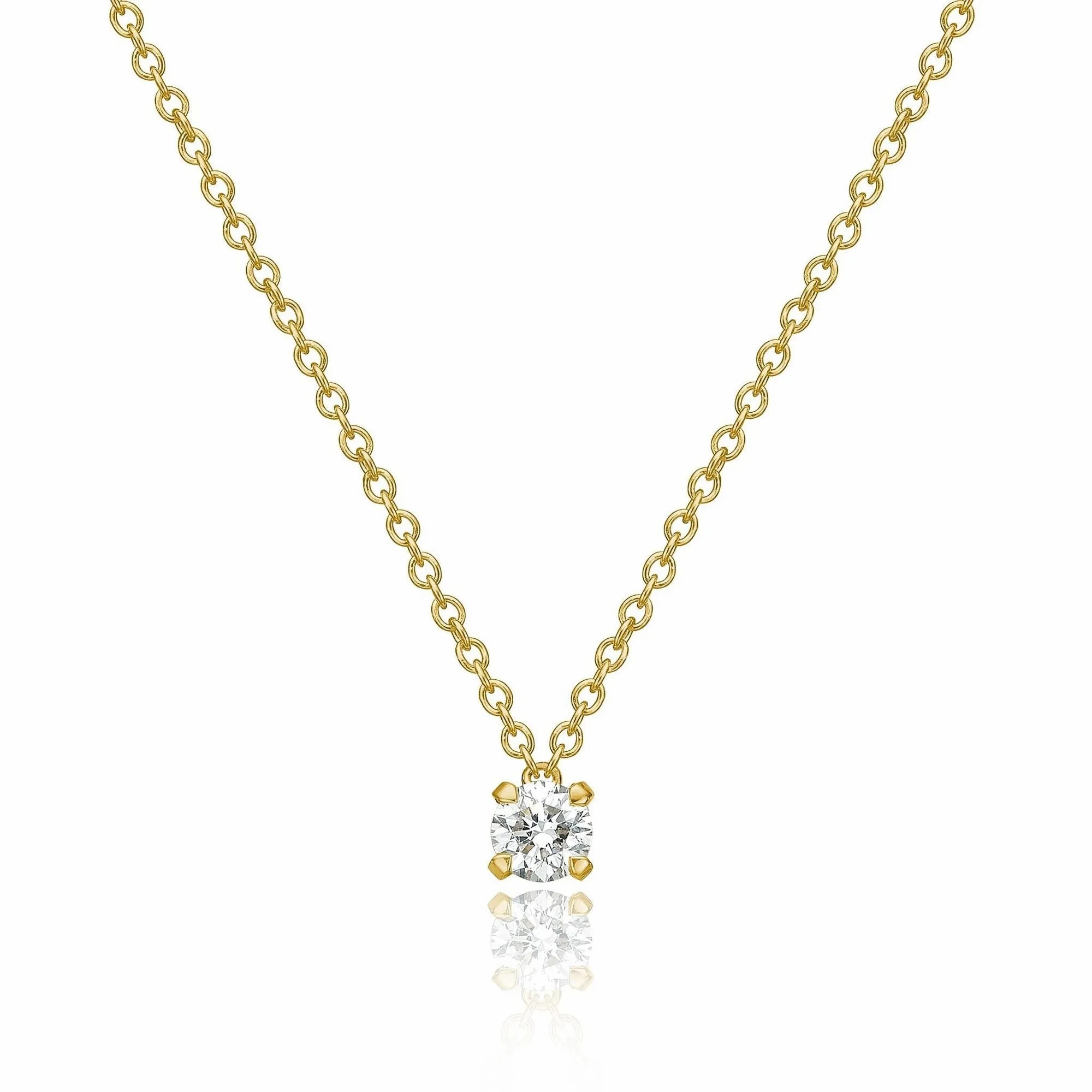 Lumina 18K Gold Necklace w. Diamond 0.23 ct