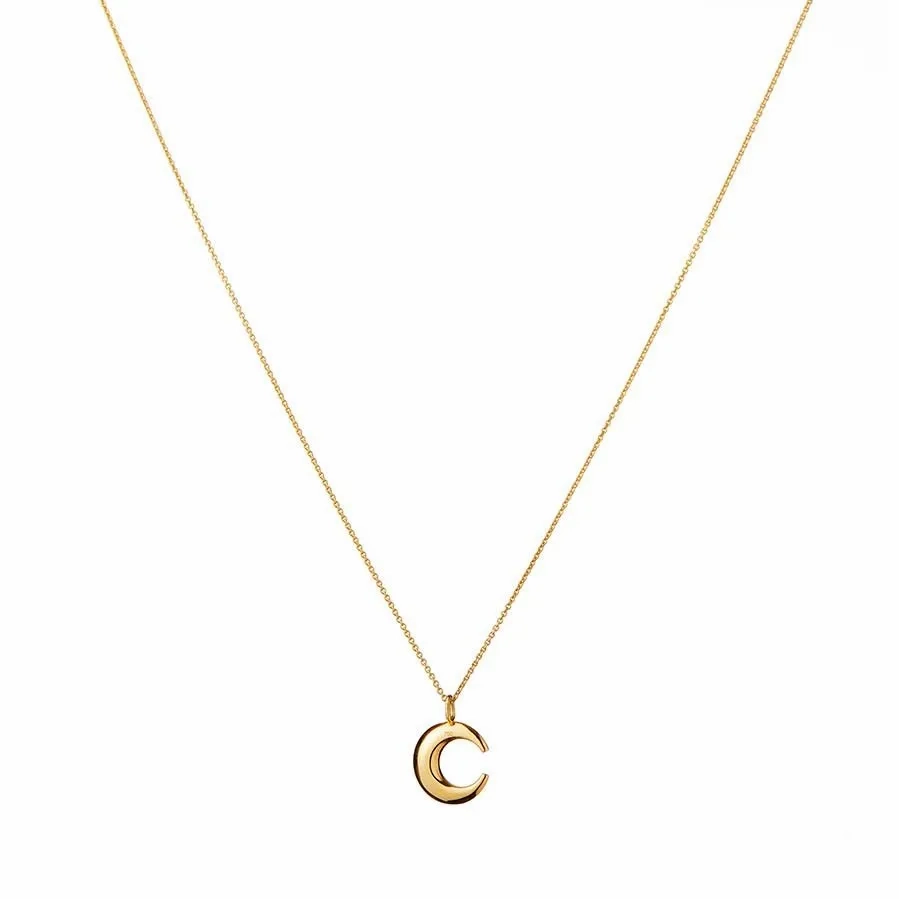 Lunar Pav?? 18K Gold Pendant w. Diamonds