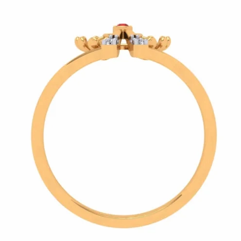 Lustrous Red Designer Gold Ring For Women