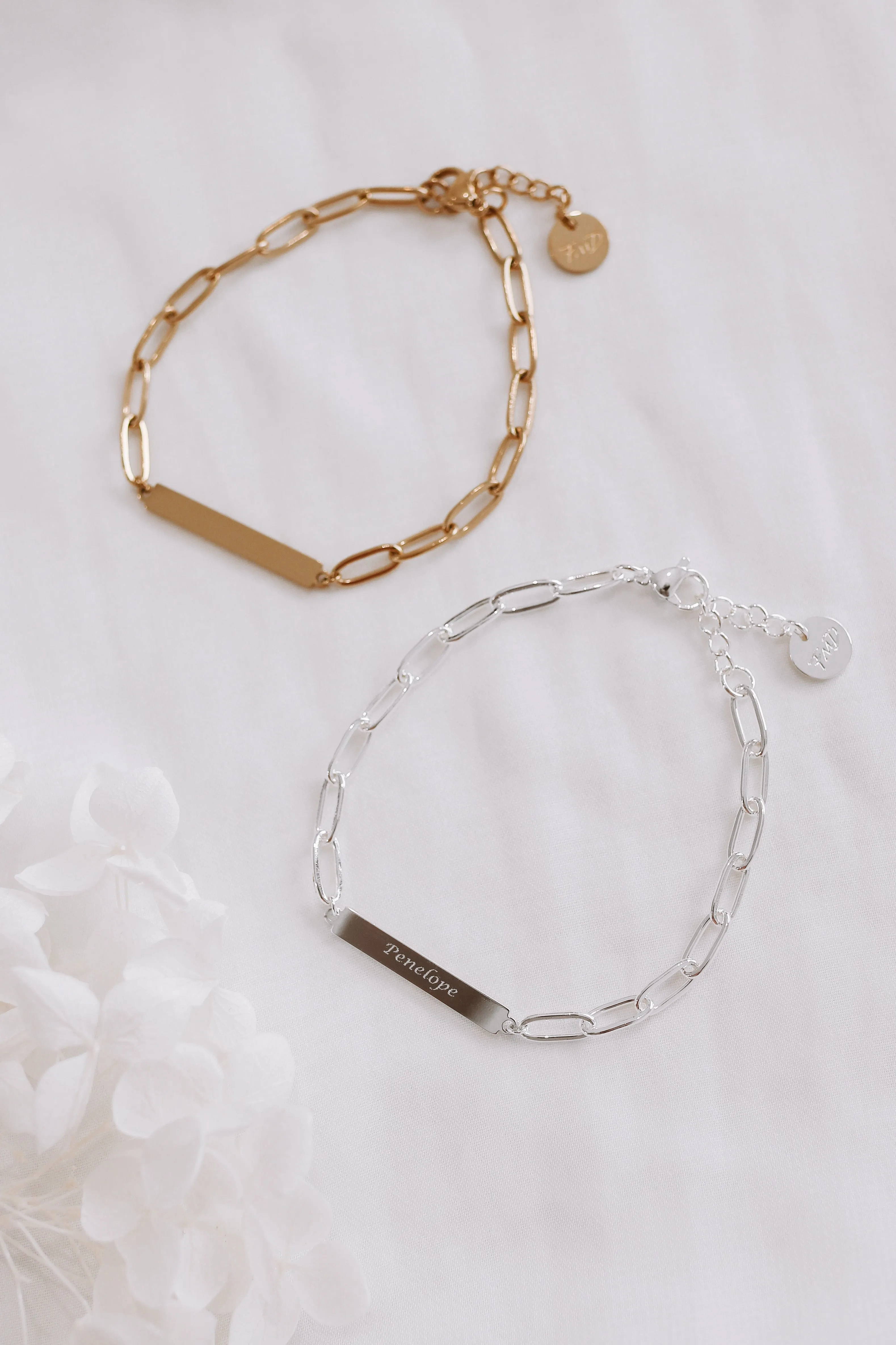 Lydia - Stainless Steel Engraved Bar Bracelet