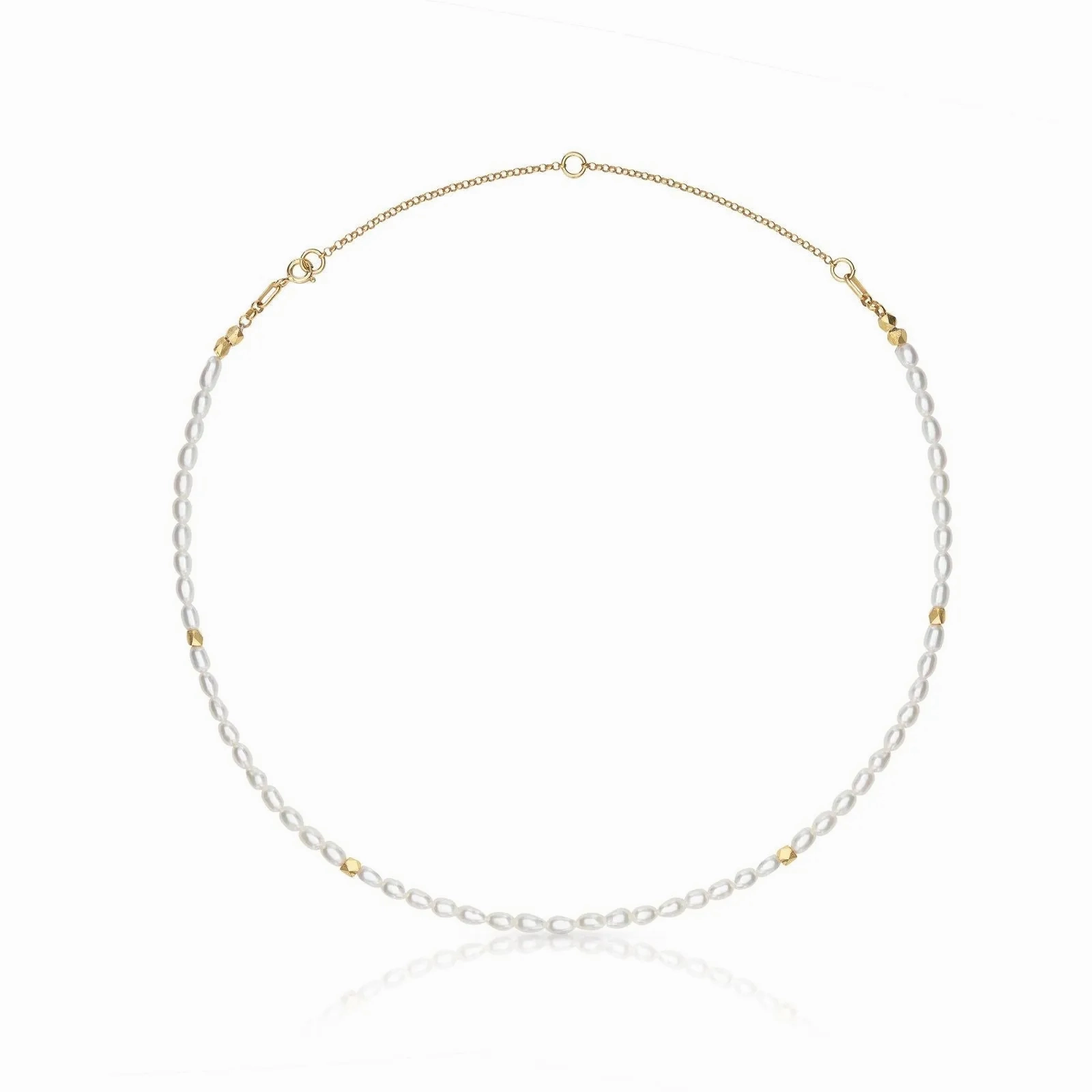 Macarelleta 18K Gold Plated Necklace w. Pearls