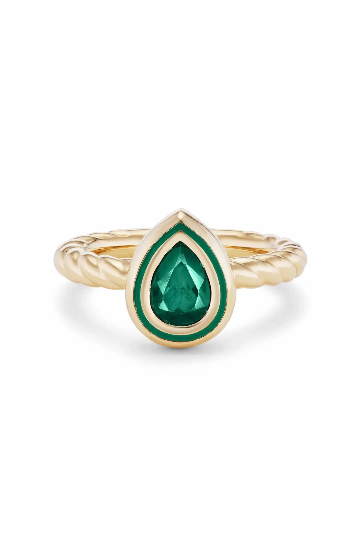Madison Pear Bezel Stack Ring