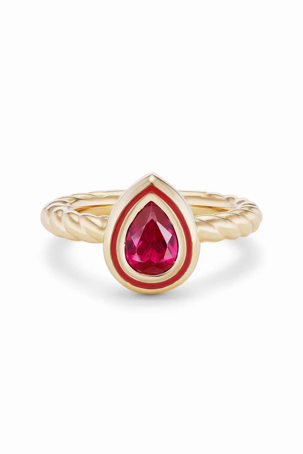 Madison Pear Bezel Stack Ring