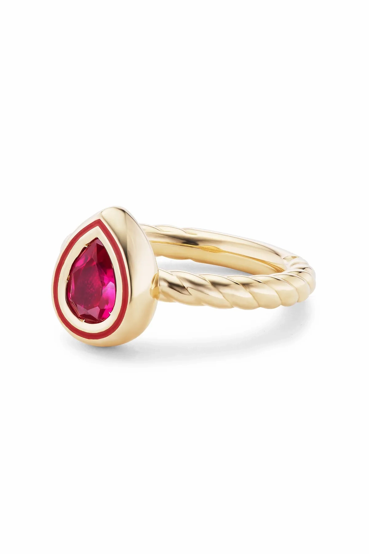 Madison Pear Bezel Stack Ring