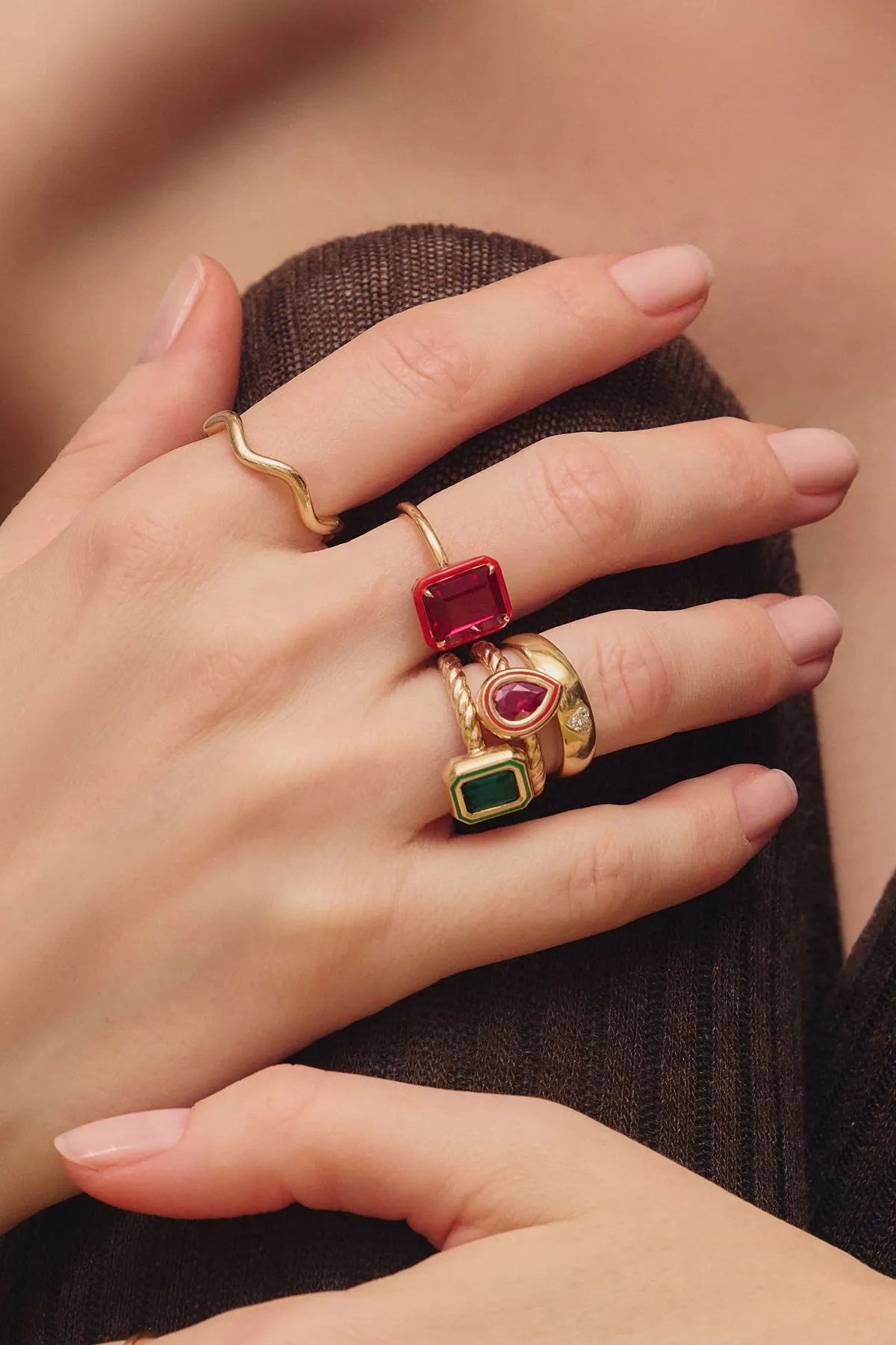 Madison Rectangle Bezel Stack Ring