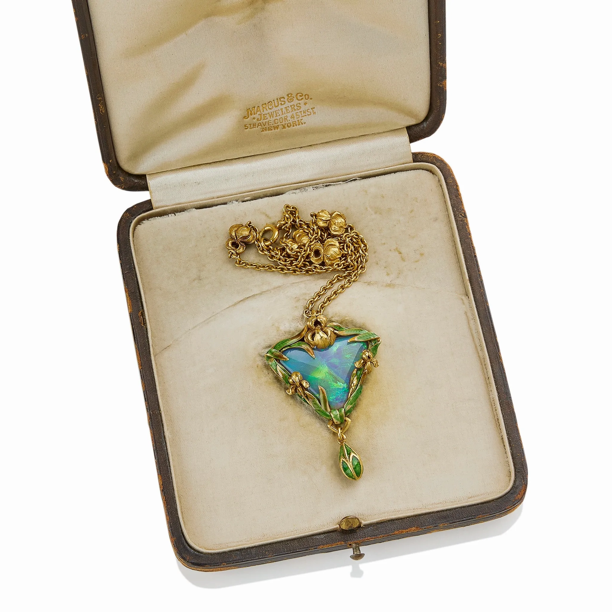 Marcus &amp; Co. Black Opal and Enamel Pendant Necklace