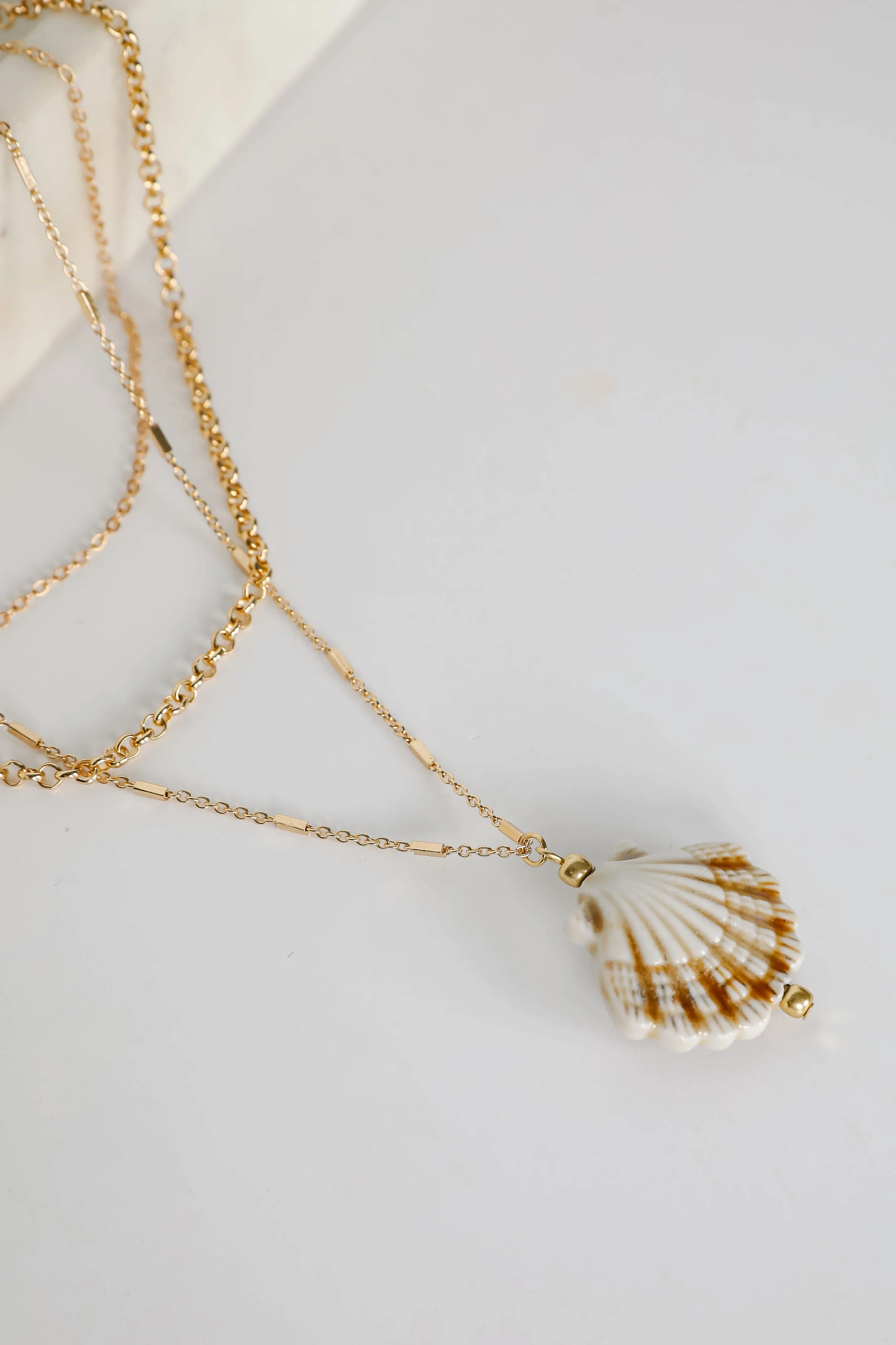 Marina Gold Layered Seashell Charm Necklace